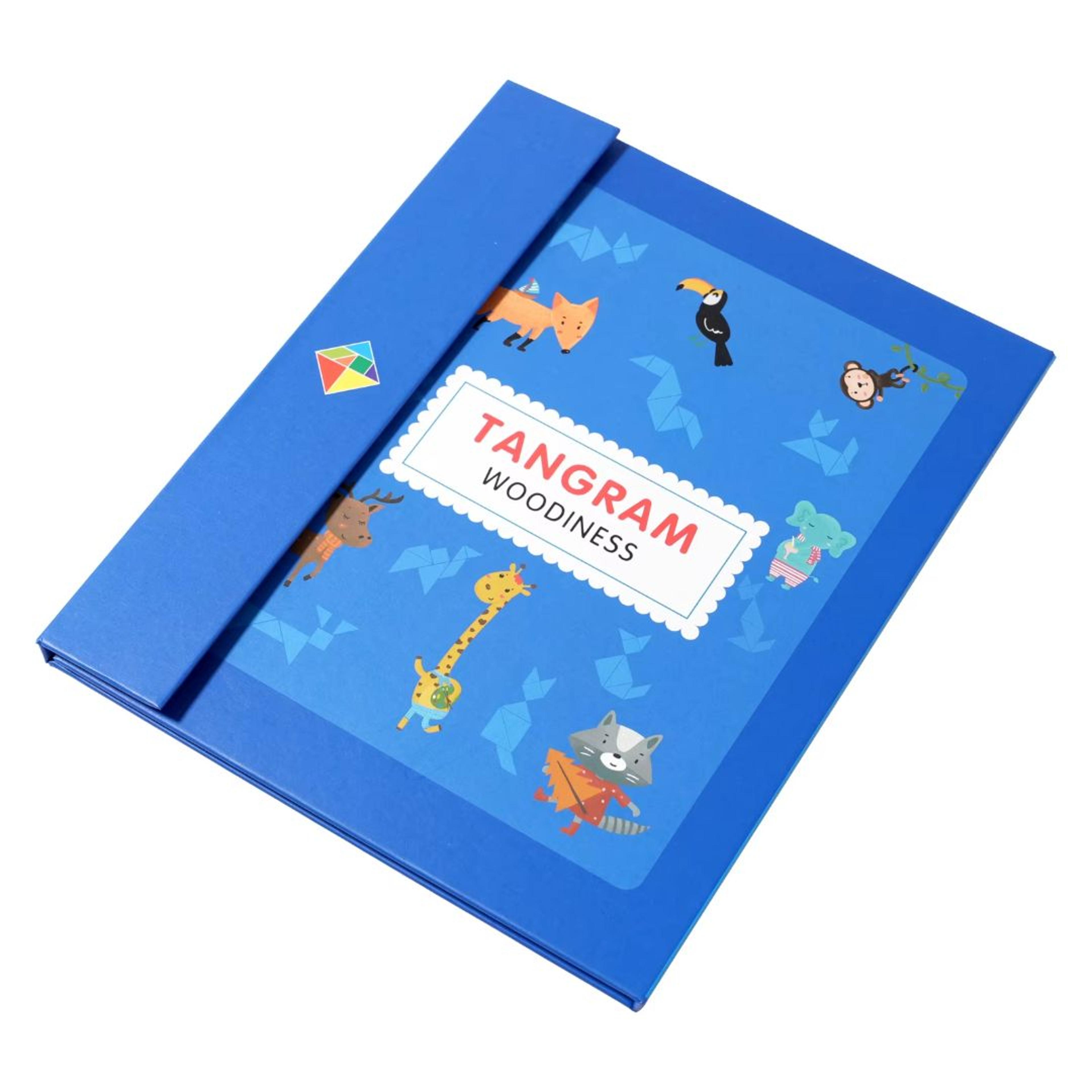 Magnetic Tangram Puzzle Book Montessori Wooden Jigsaw Geometric Shape Logic Game 4