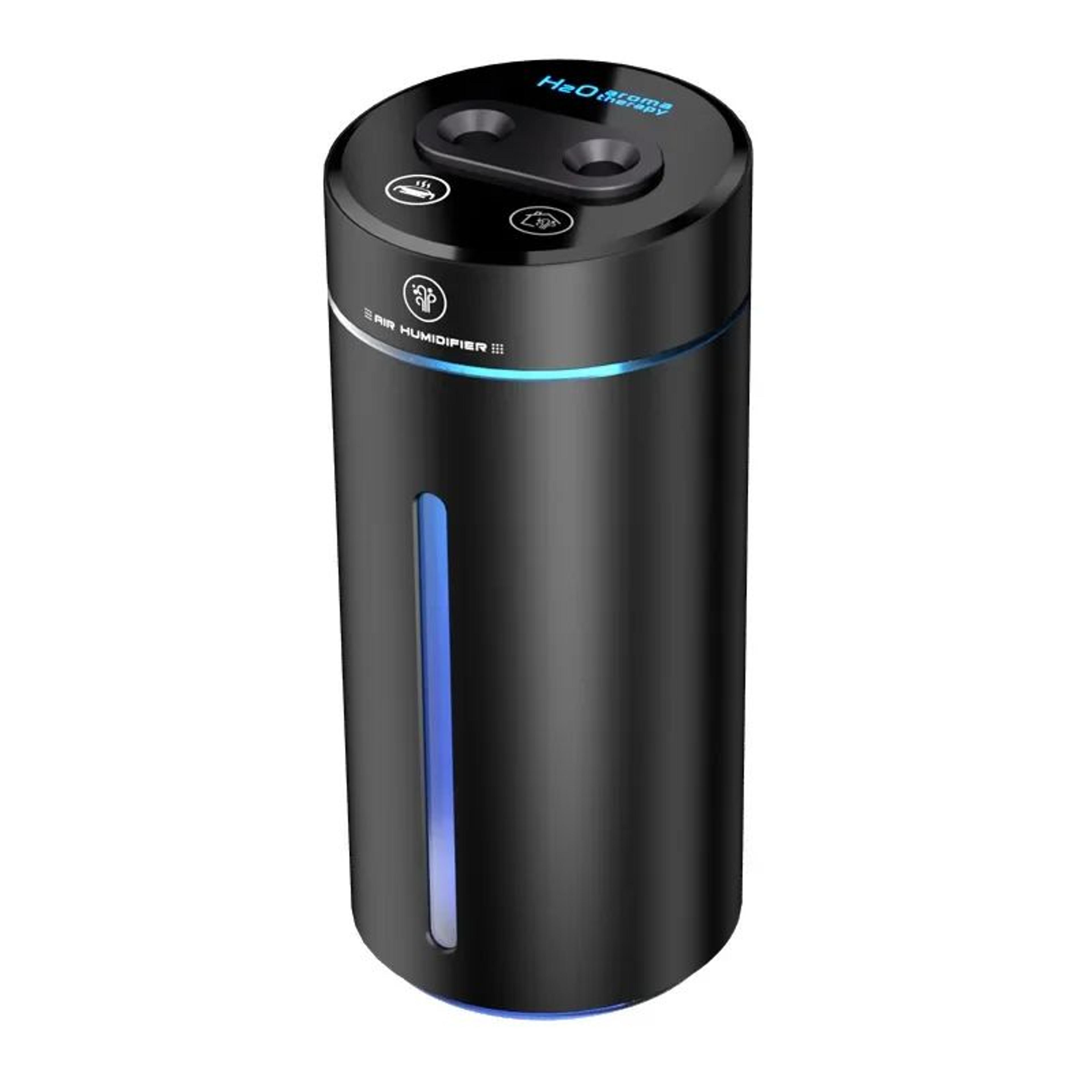 Dual Spray Car Air Humidifier  Purifier  Aluminum Alloy Essential Oil Diffuser 380ml 3