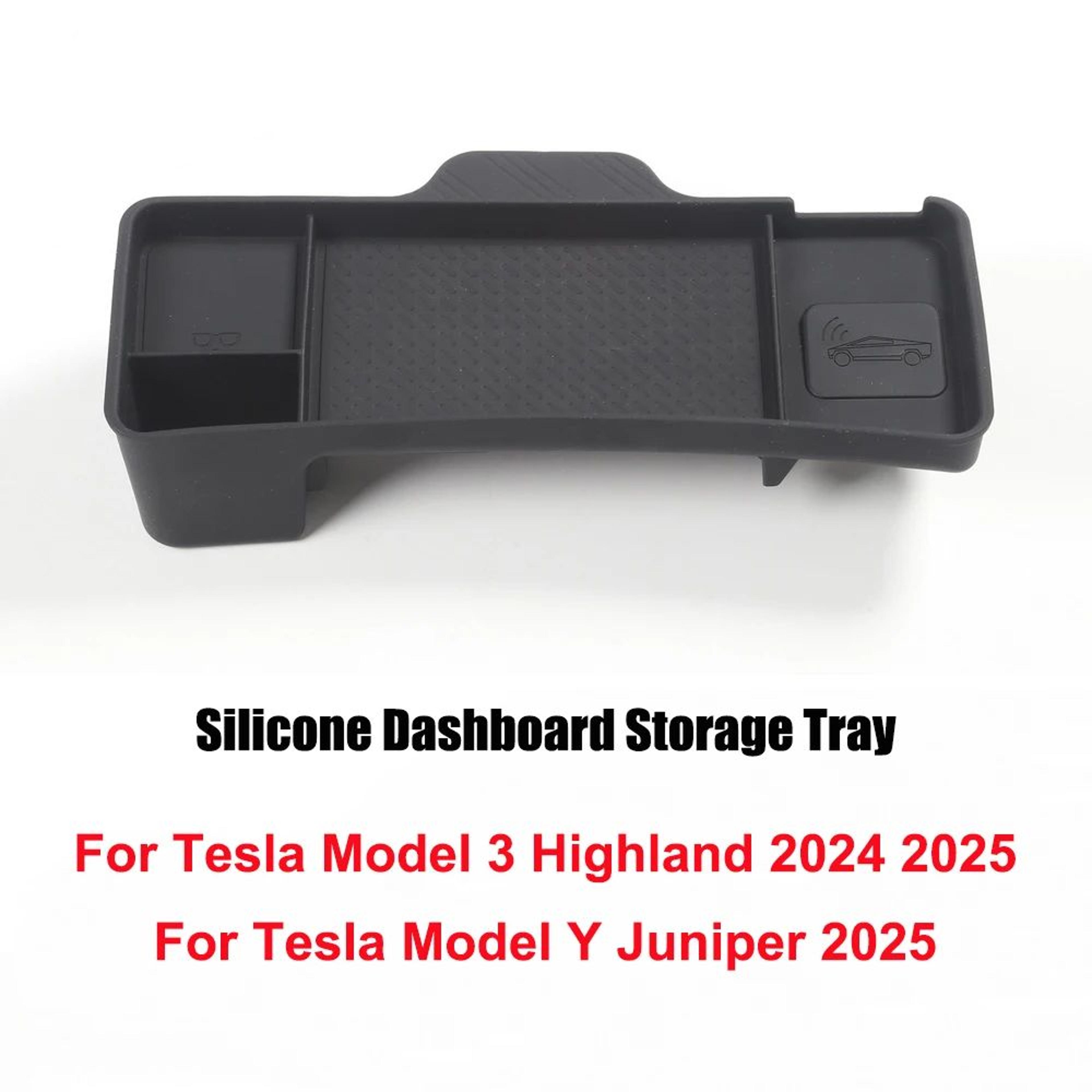 Tesla Dashboard Storage Tray For Model Y Juniper 2025  Model 3 Highland  Silicone Center Console Or 4