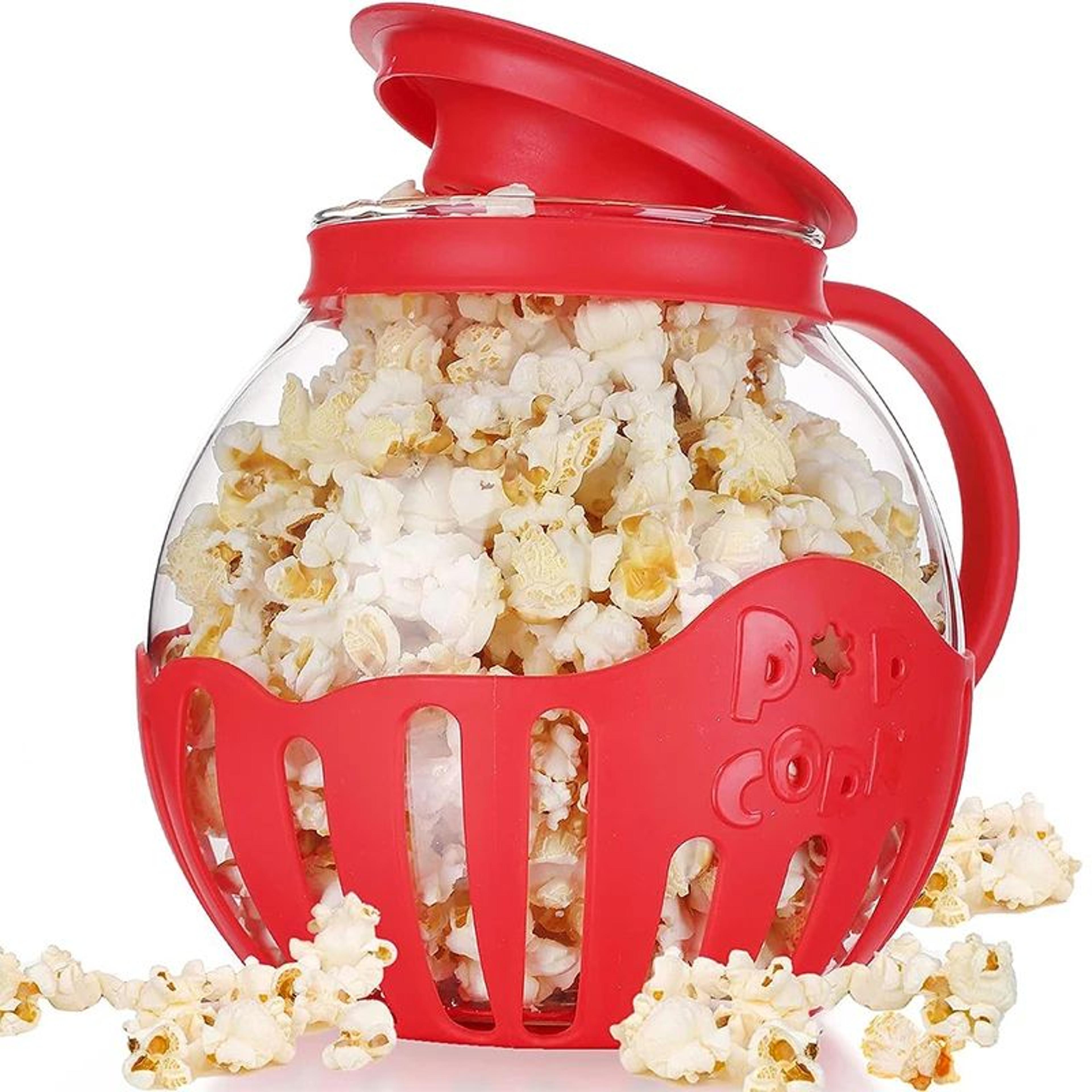 lmetjma microwave glass popcorn popper with silicone lid – 2.25qt healthy popcorn maker