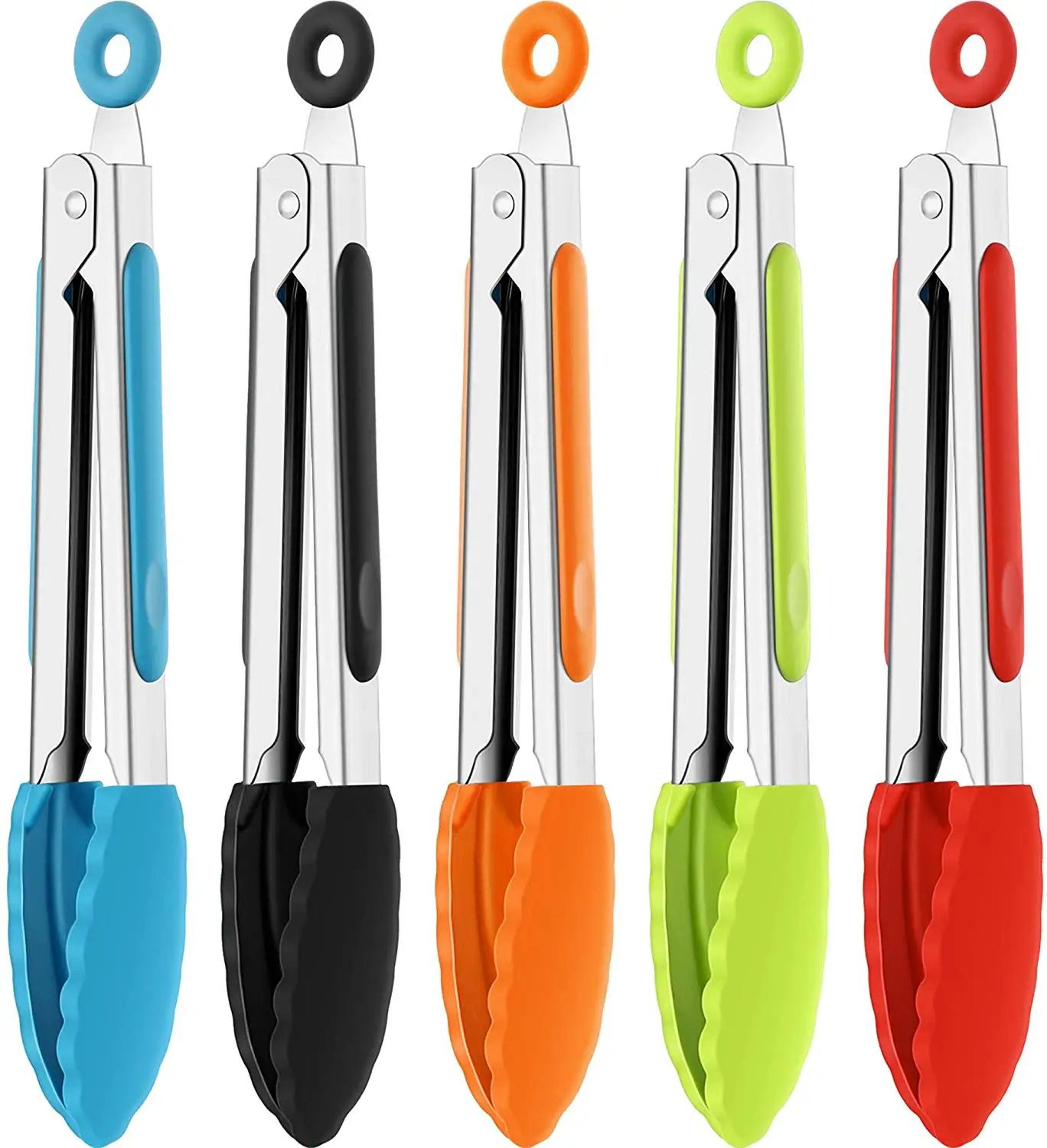 Stainless Steel Silicone Kitchen Tongs  Locking BBQ Cooking Tongs With NonSlip Tips 7912 Inch 3