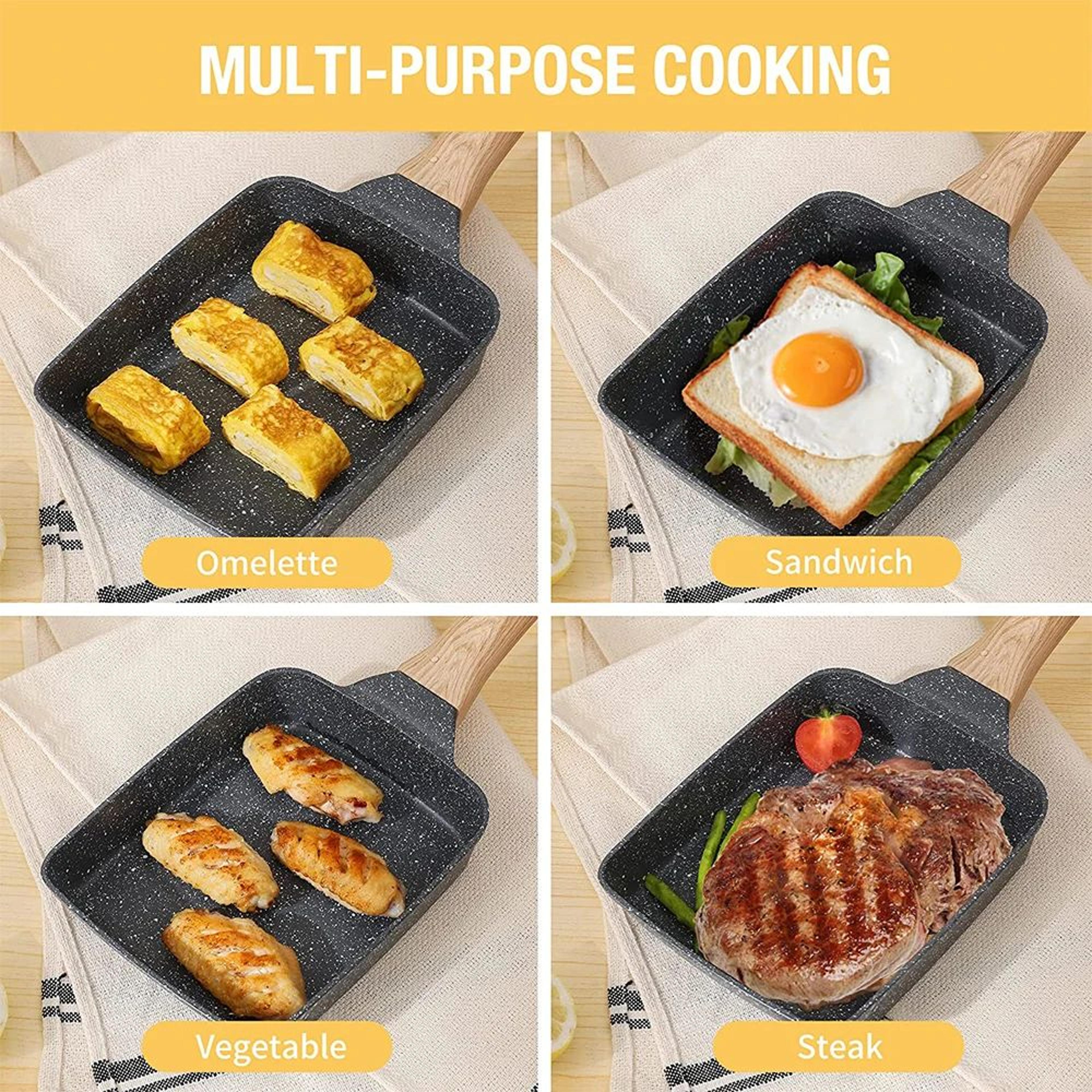 Nonstick Tamagoyaki Pan  Japanese Rectangular Omelette Pan With Detachable Handle For All Stovetops 1