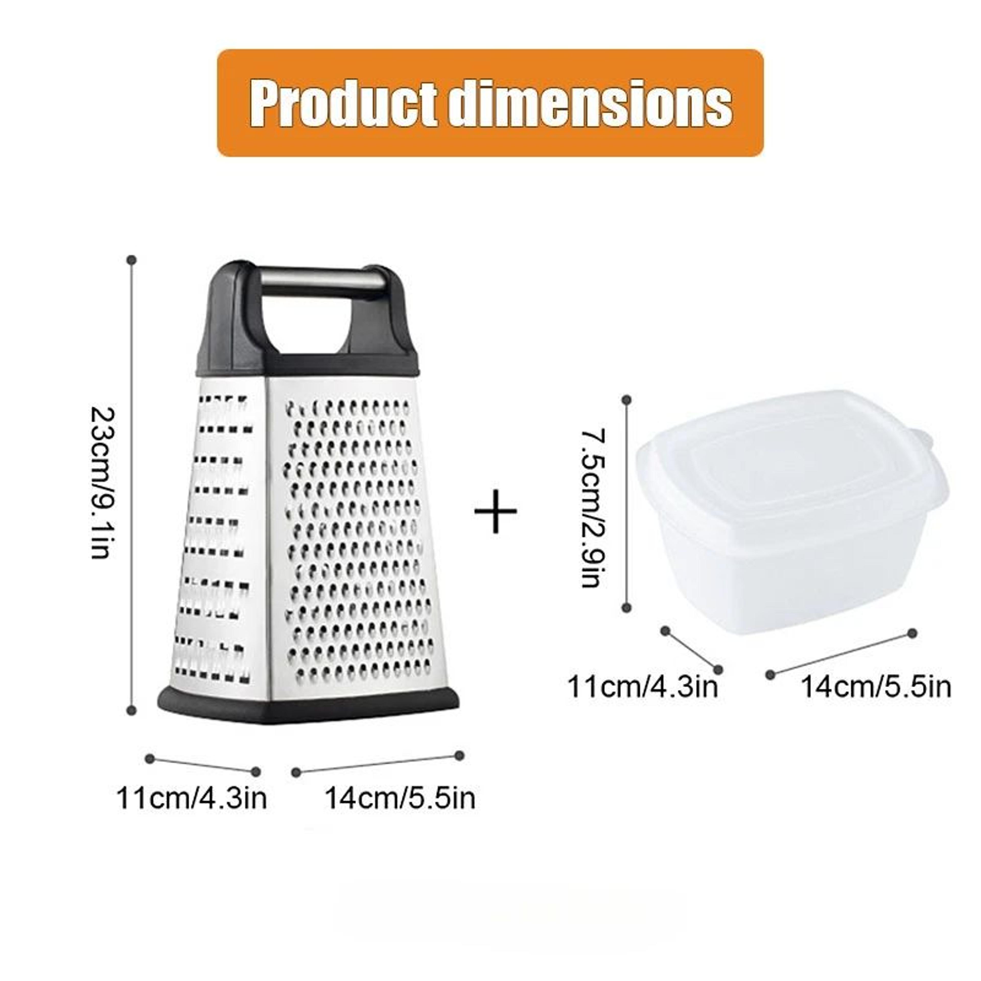 Stainless Steel Box Cheese Grater With Container  4Sided Kitchen Food Grater For Cheese  Vegetables 2