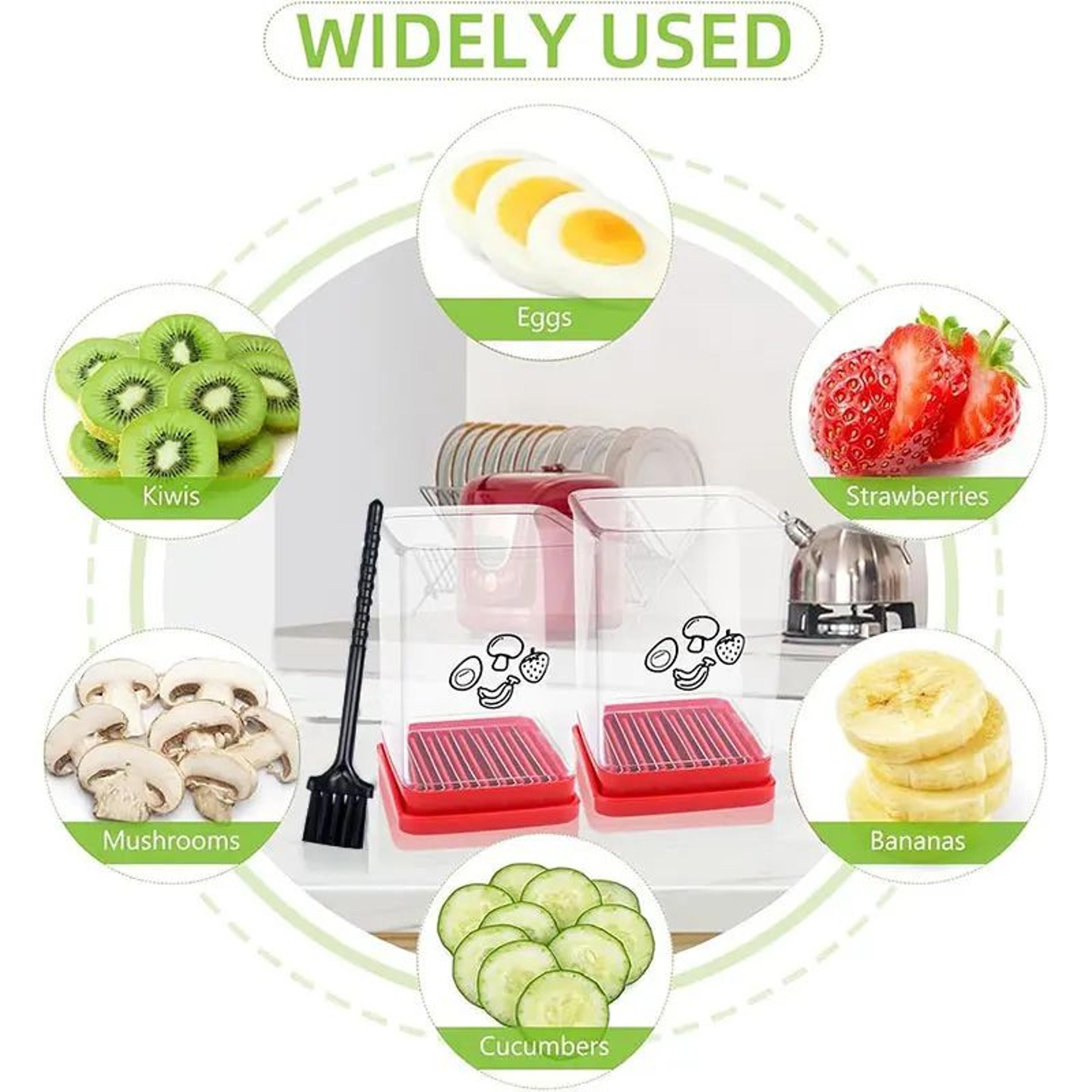 Speed Cup Fruit Slicer With Push Plate  Easy Banana  Egg Cutter For Quick Salads 2