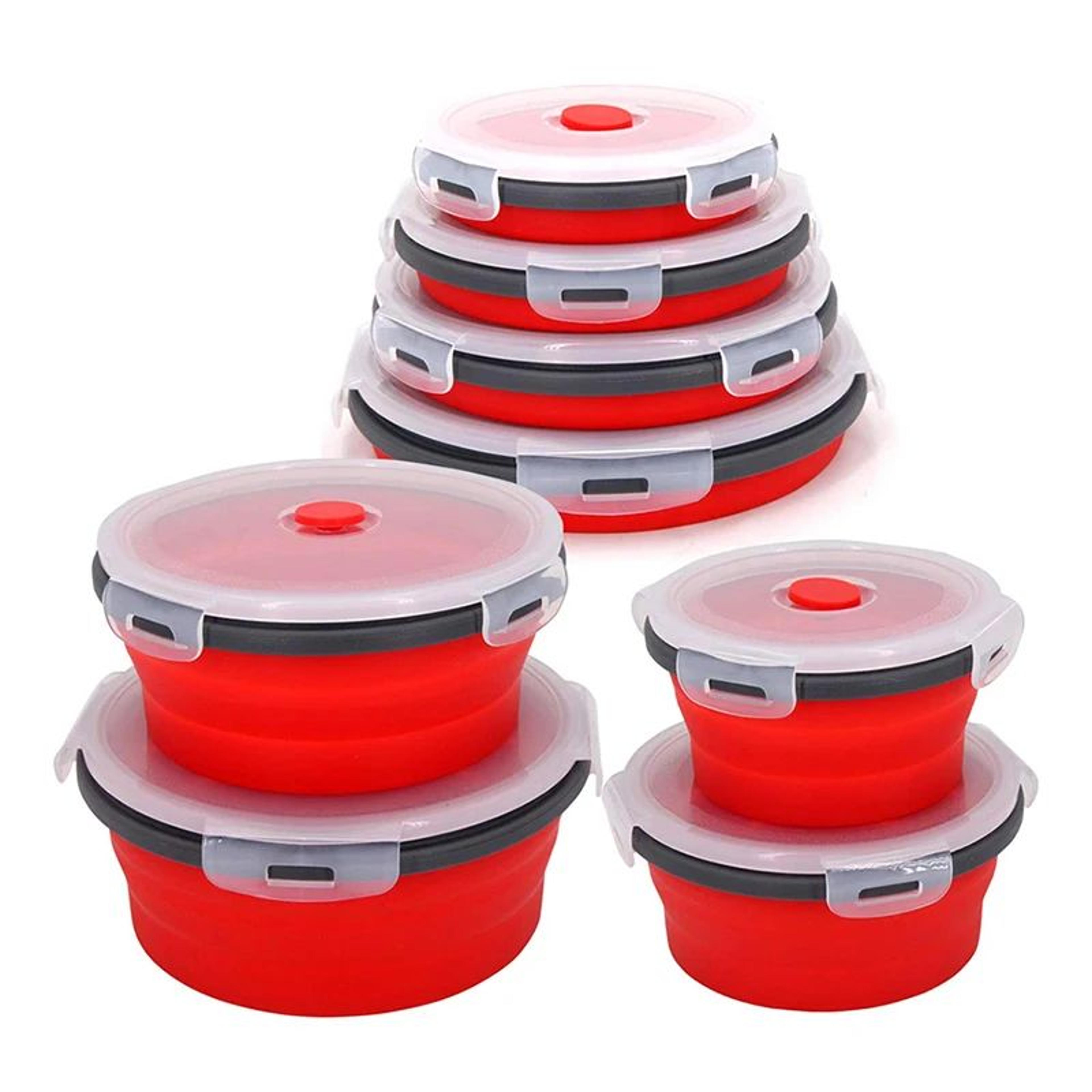 Collapsible Silicone Lunch Box With Lid  MicrowaveSafe Folding Food Container For Work  Travel 0