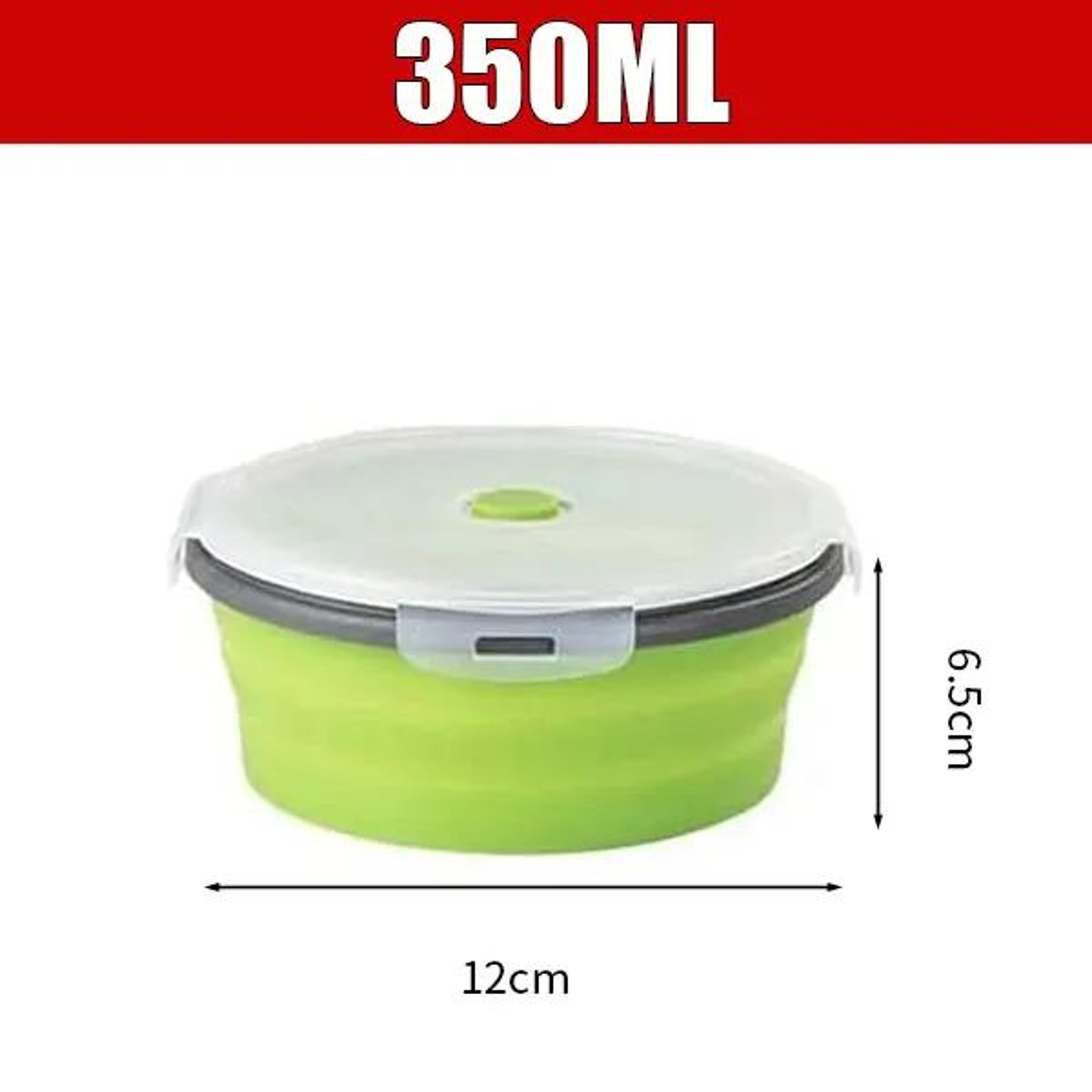 Collapsible Silicone Lunch Box With Lid  MicrowaveSafe Folding Food Container For Work  Travel 4