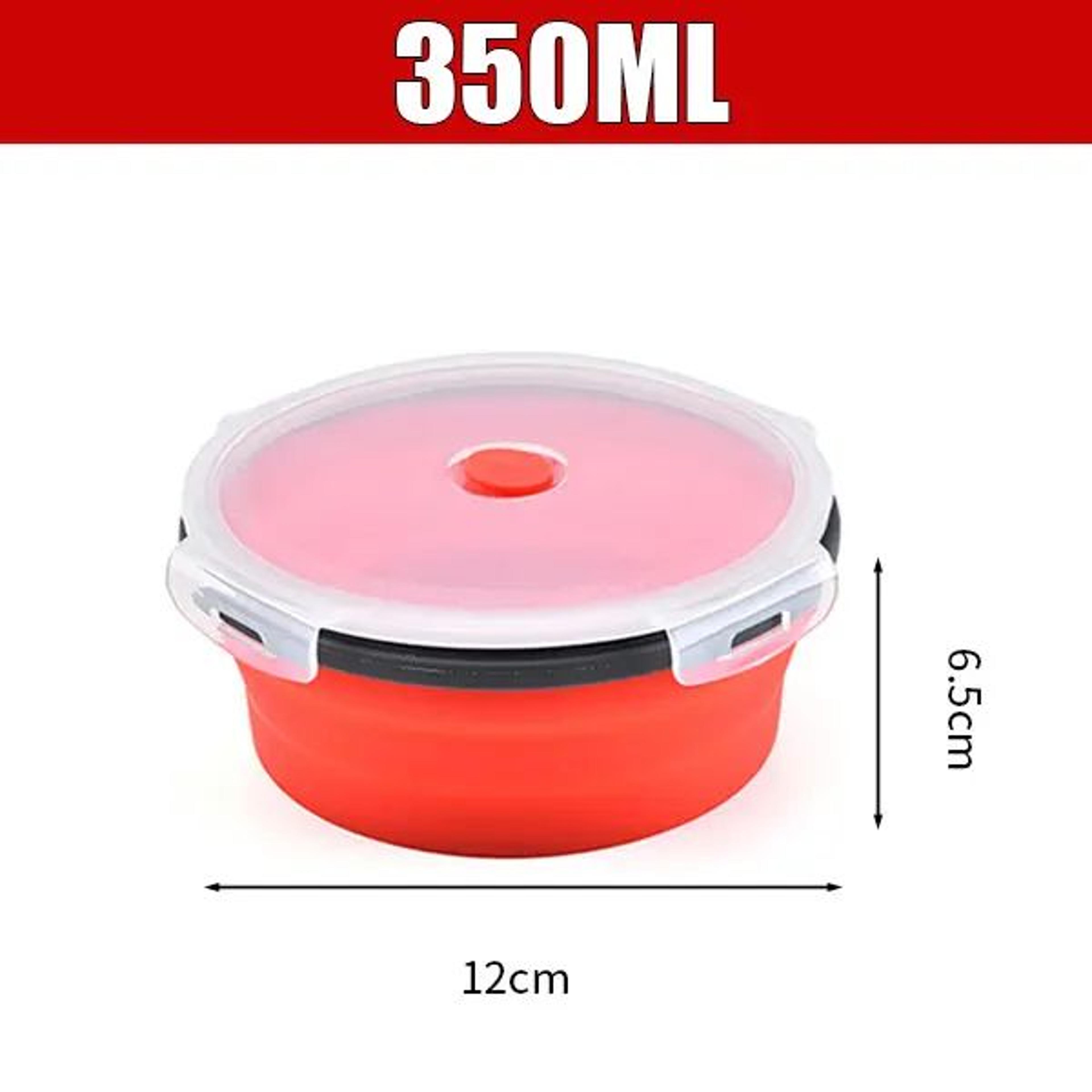 Collapsible Silicone Lunch Box With Lid  MicrowaveSafe Folding Food Container For Work  Travel 6