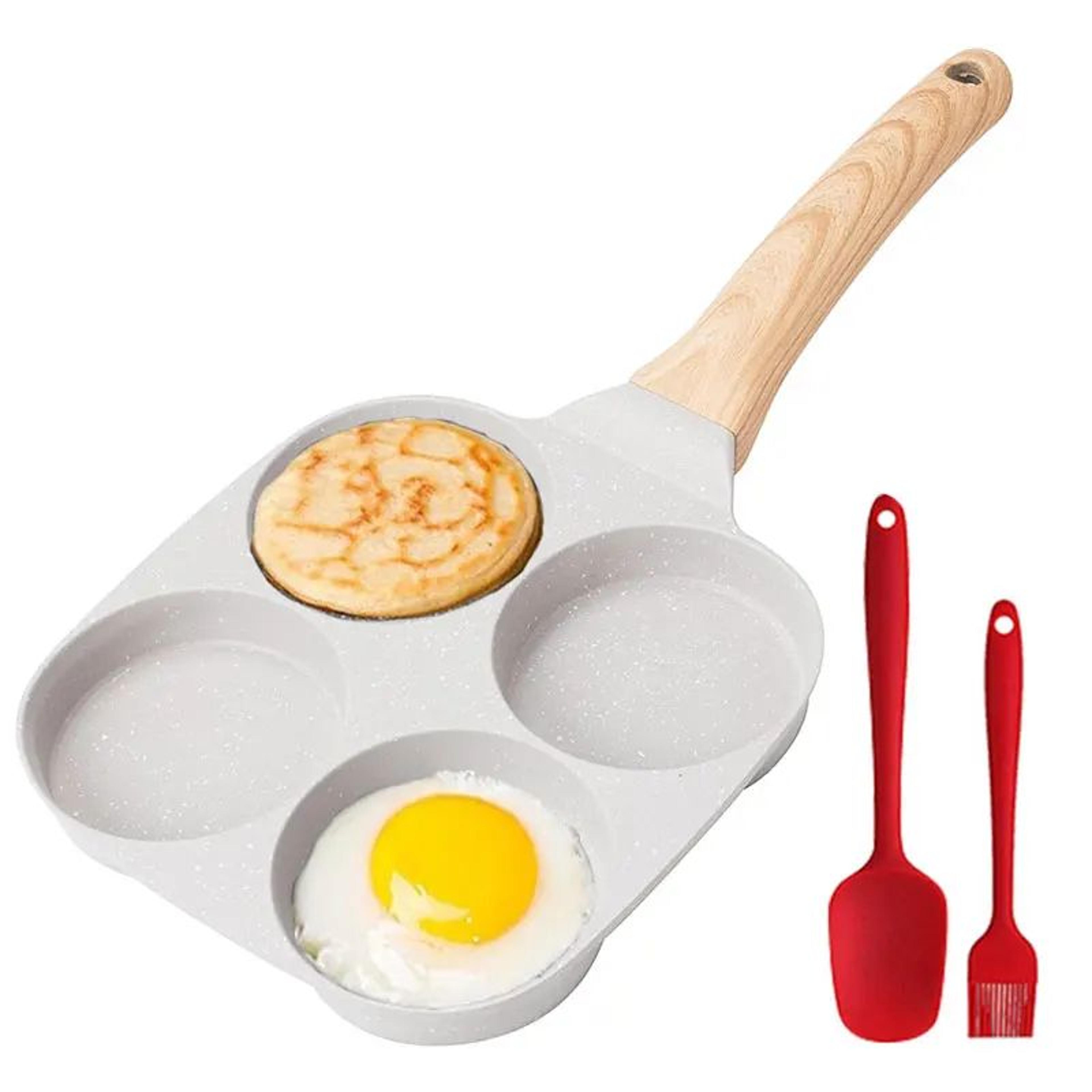 4-cup egg pan omelette skillet – nonstick granite pan for gas & induction cooking