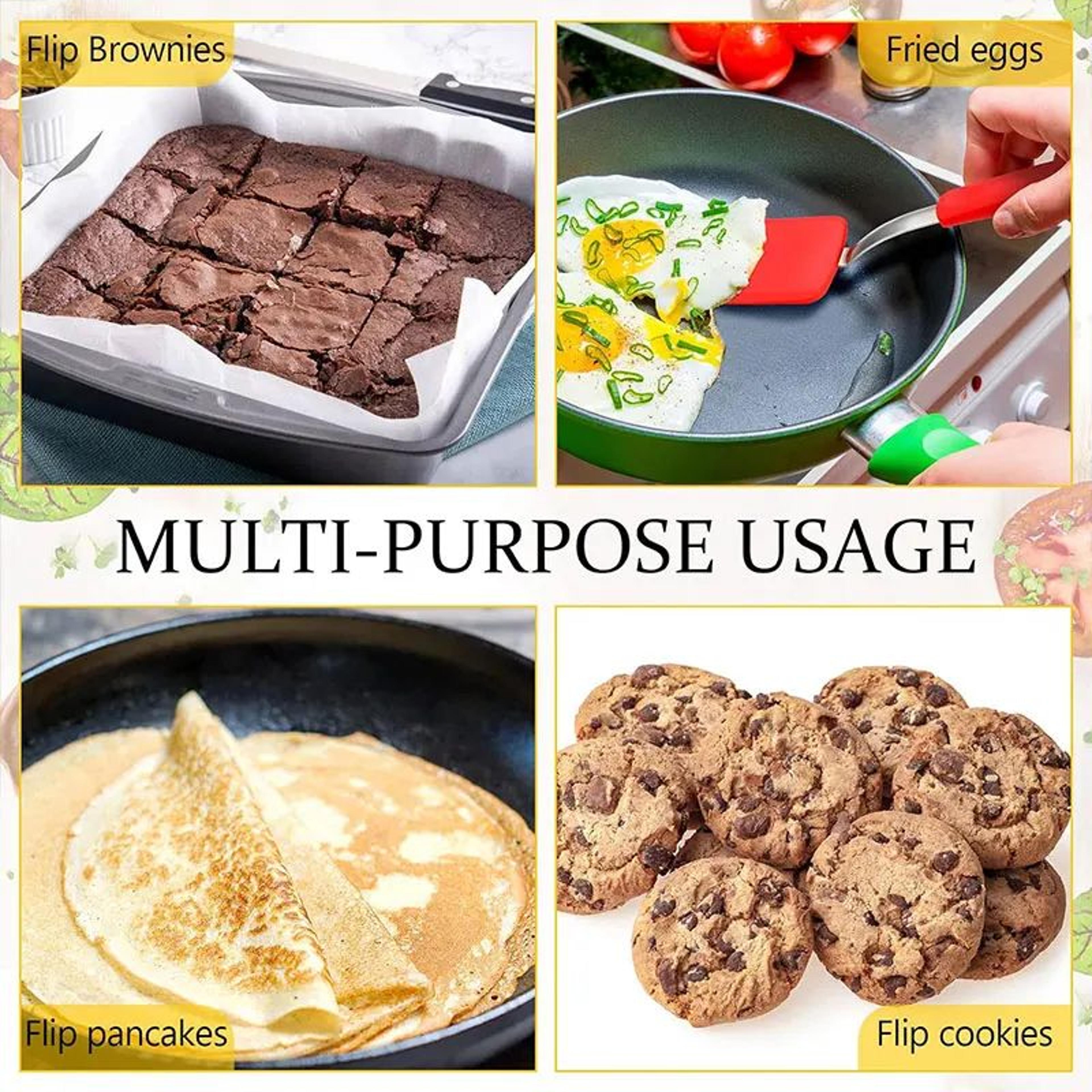 Mini Silicone Spatula Turner  HeatResistant Nonstick Cookie  Egg Flipper 2