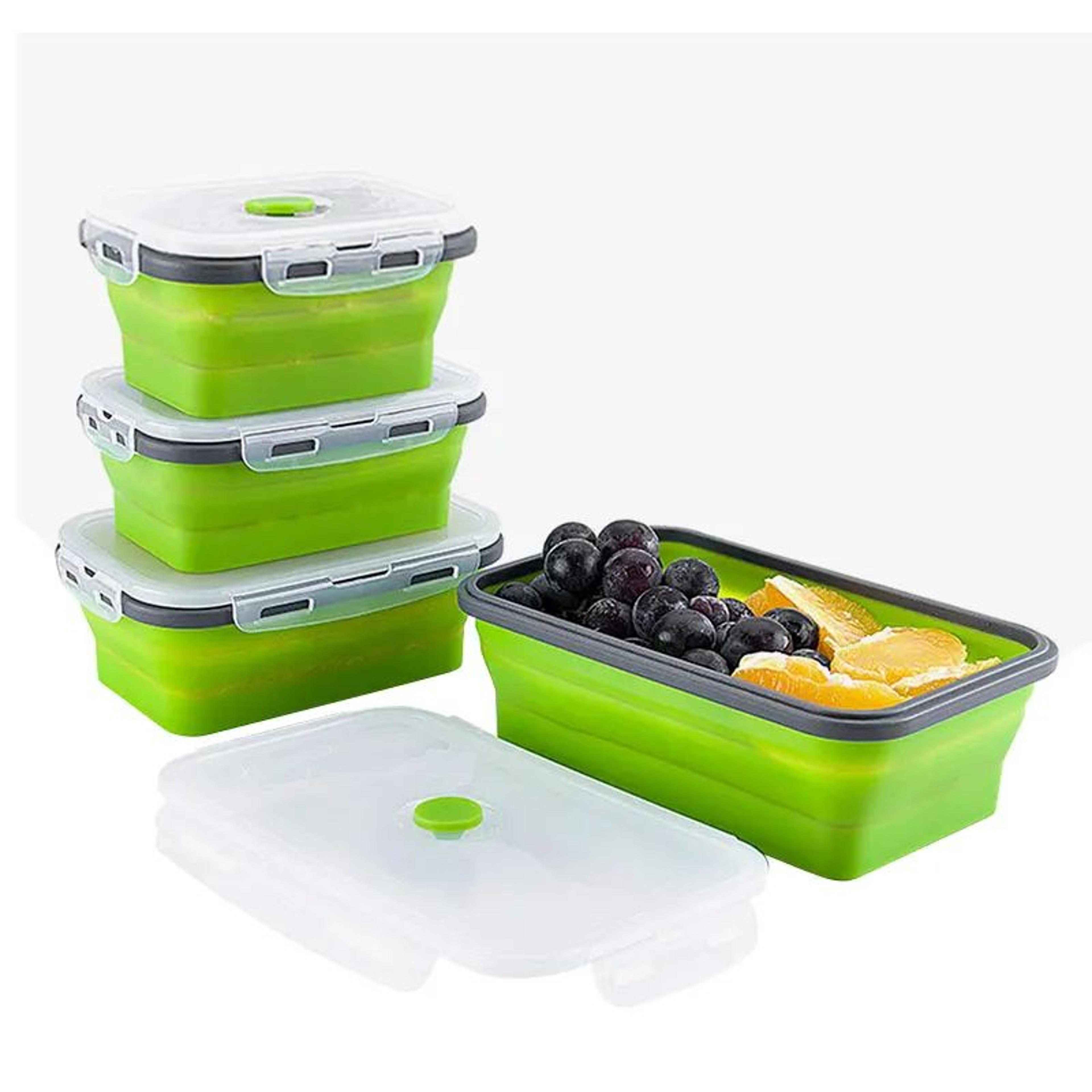 Collapsible Silicone Bento Lunch Box  Portable Food Storage Container For Home  Travel 0