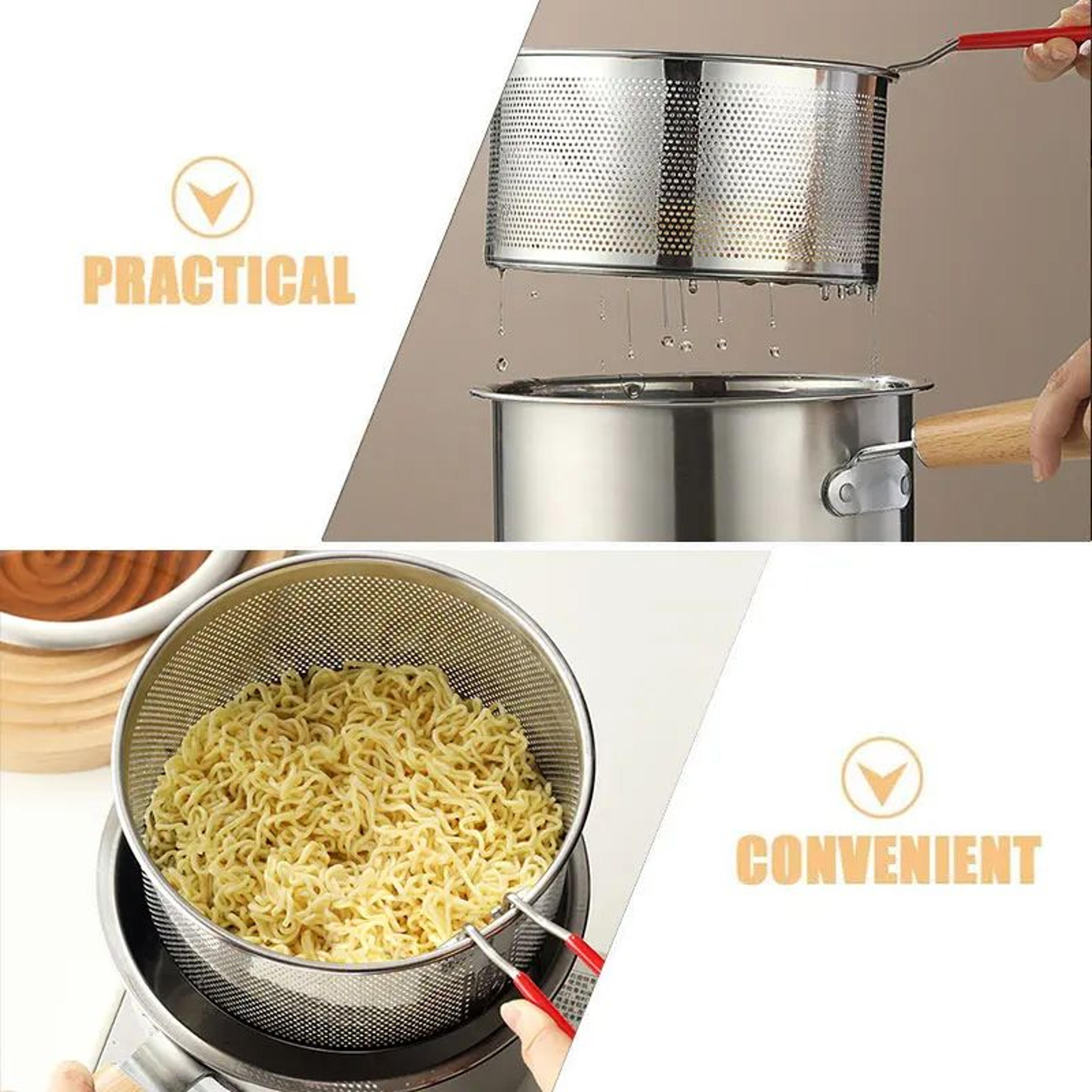 20cm Stainless Steel Deep Fryer Pot With Basket  InductionSafe Mini Frying  Soup Pot 2