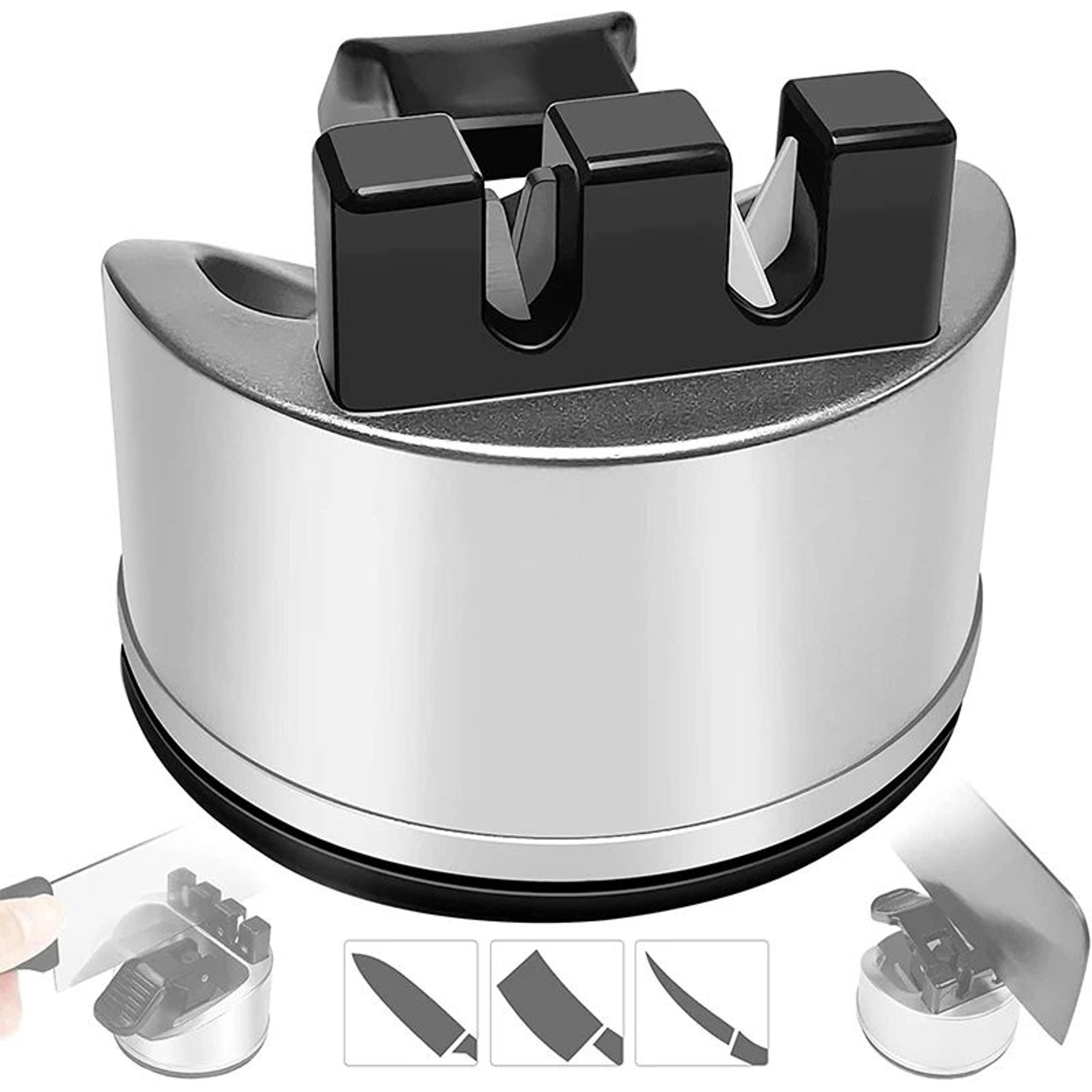 Upgraded 2Stage Pocket Knife Sharpener With Suction Cup  Portable Chef Knife Sharpening Tool 1