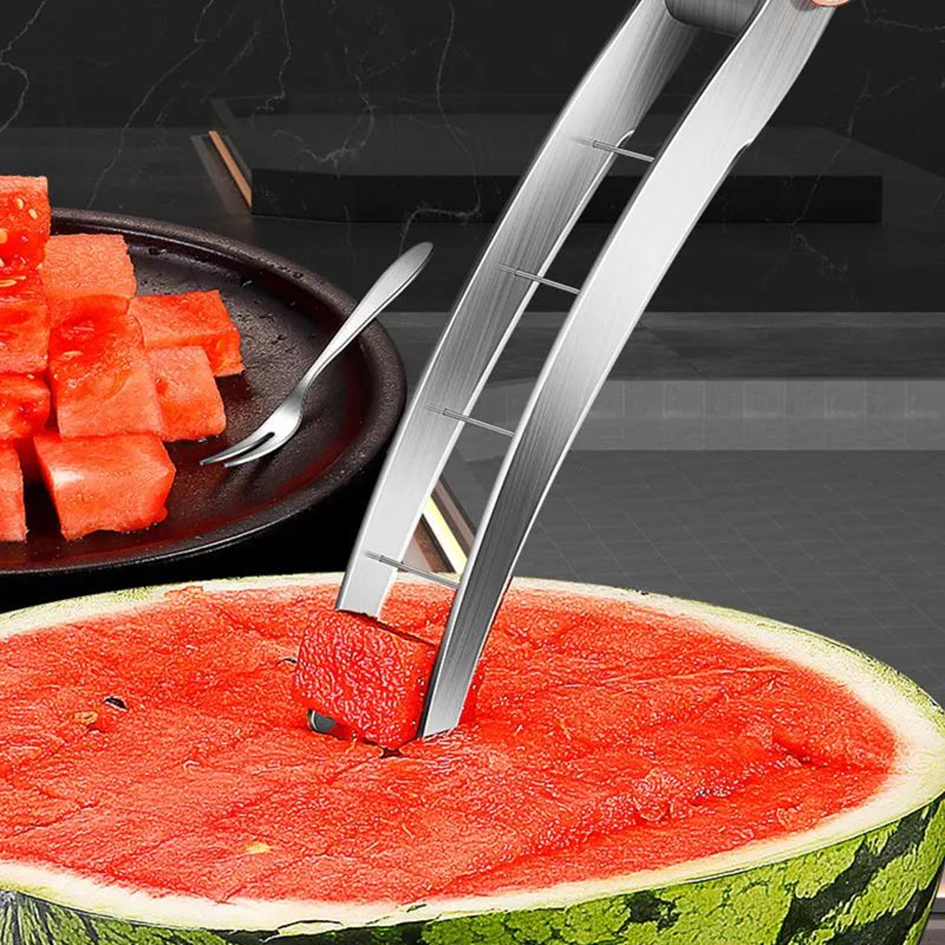 Stainless Steel Watermelon Cutter Slicer  Easy Cube Melon Cutter Tool 3