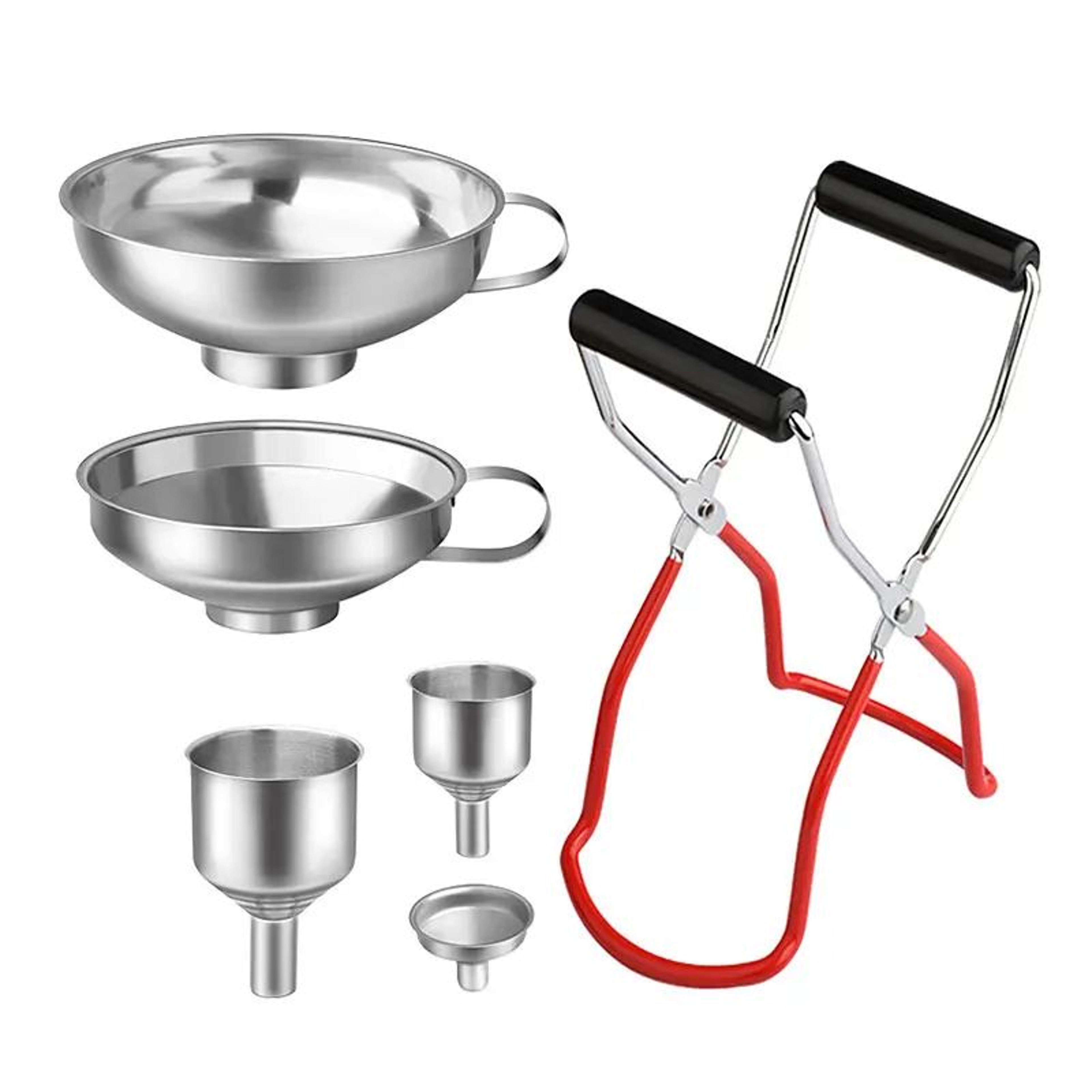 Stainless Steel Canning Funnel  Jar Lifter Set  Mason Jar Filling Tools 4 Or 6 Pieces 0