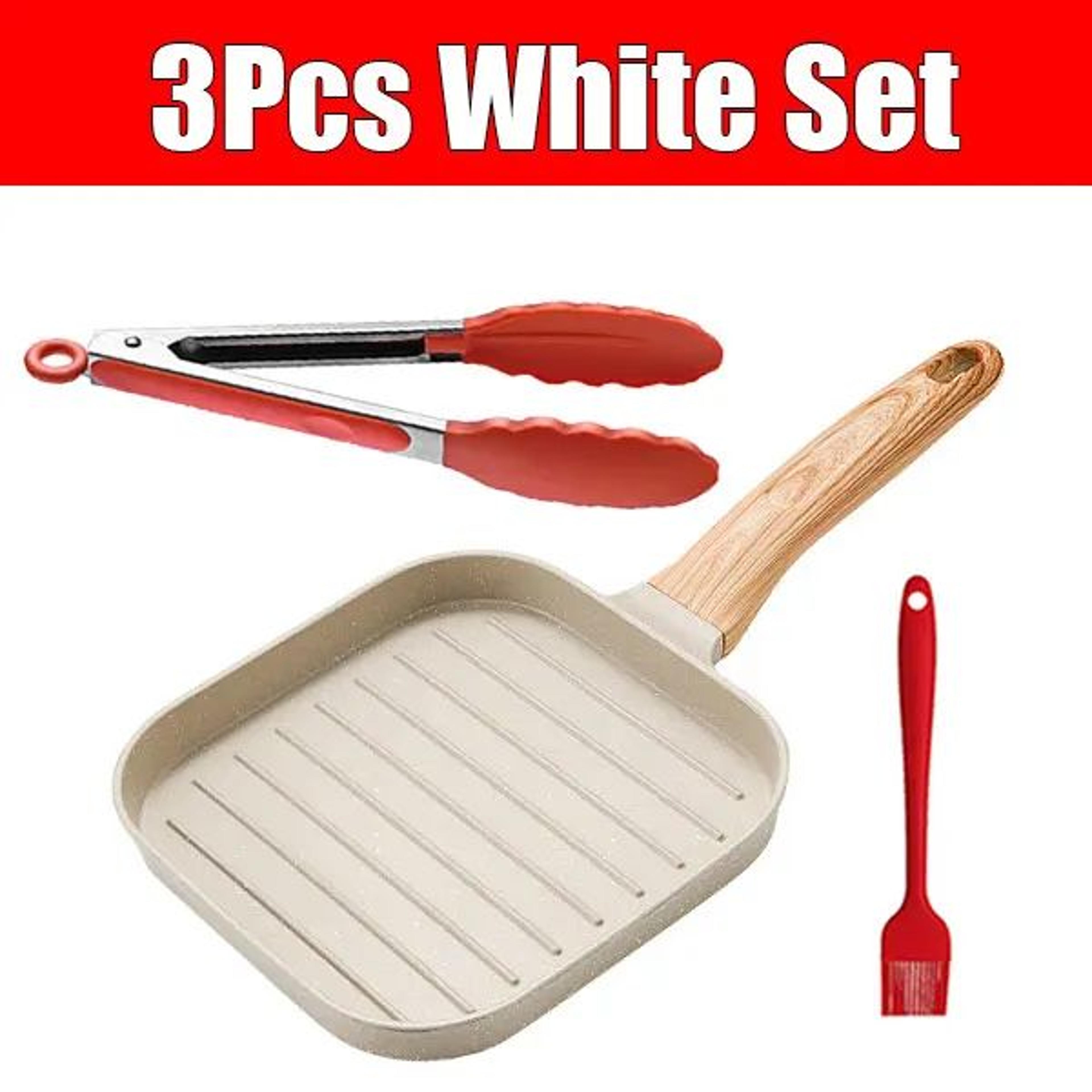Nonstick Square Grill Pan 19cm  Indoor Steak Grilling Skillet For All Stoves 7