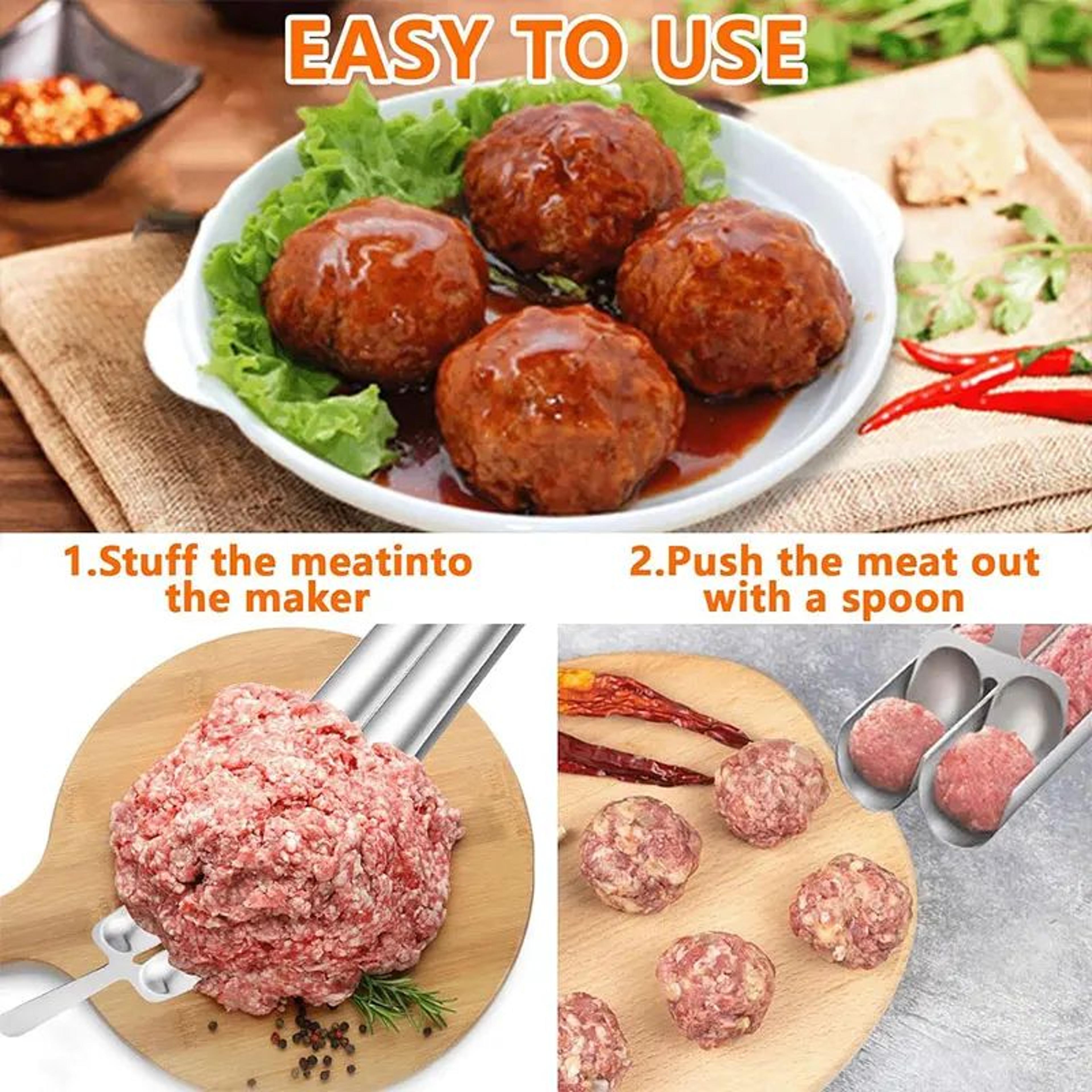 Stainless Steel Meatball Maker Scoop  24Cavity Manual Meatball Forming Tool With Cutting Spade 2