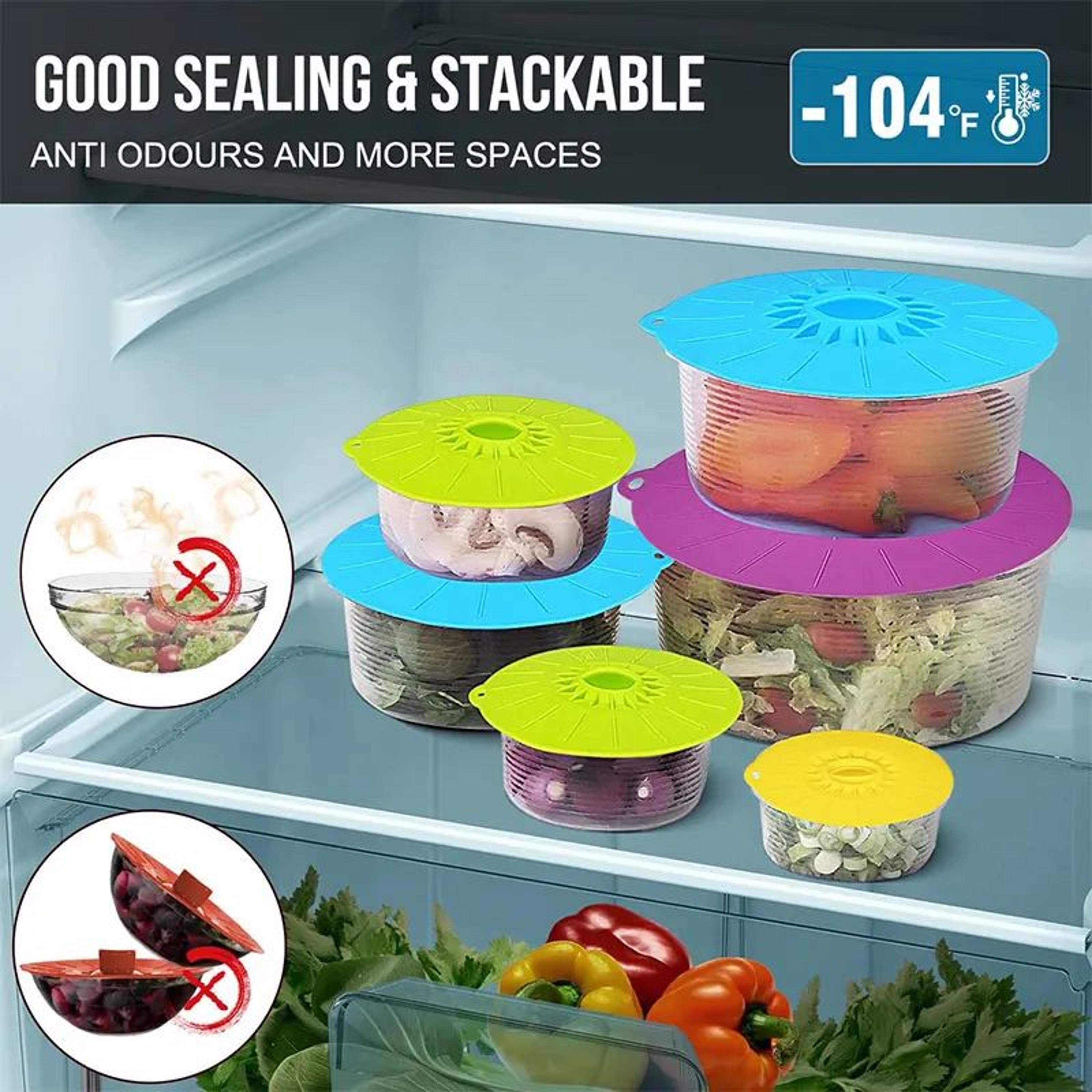 Reusable Silicone Stretch Lids Set  HeatResistant Food Covers For Microwave  Storage 1