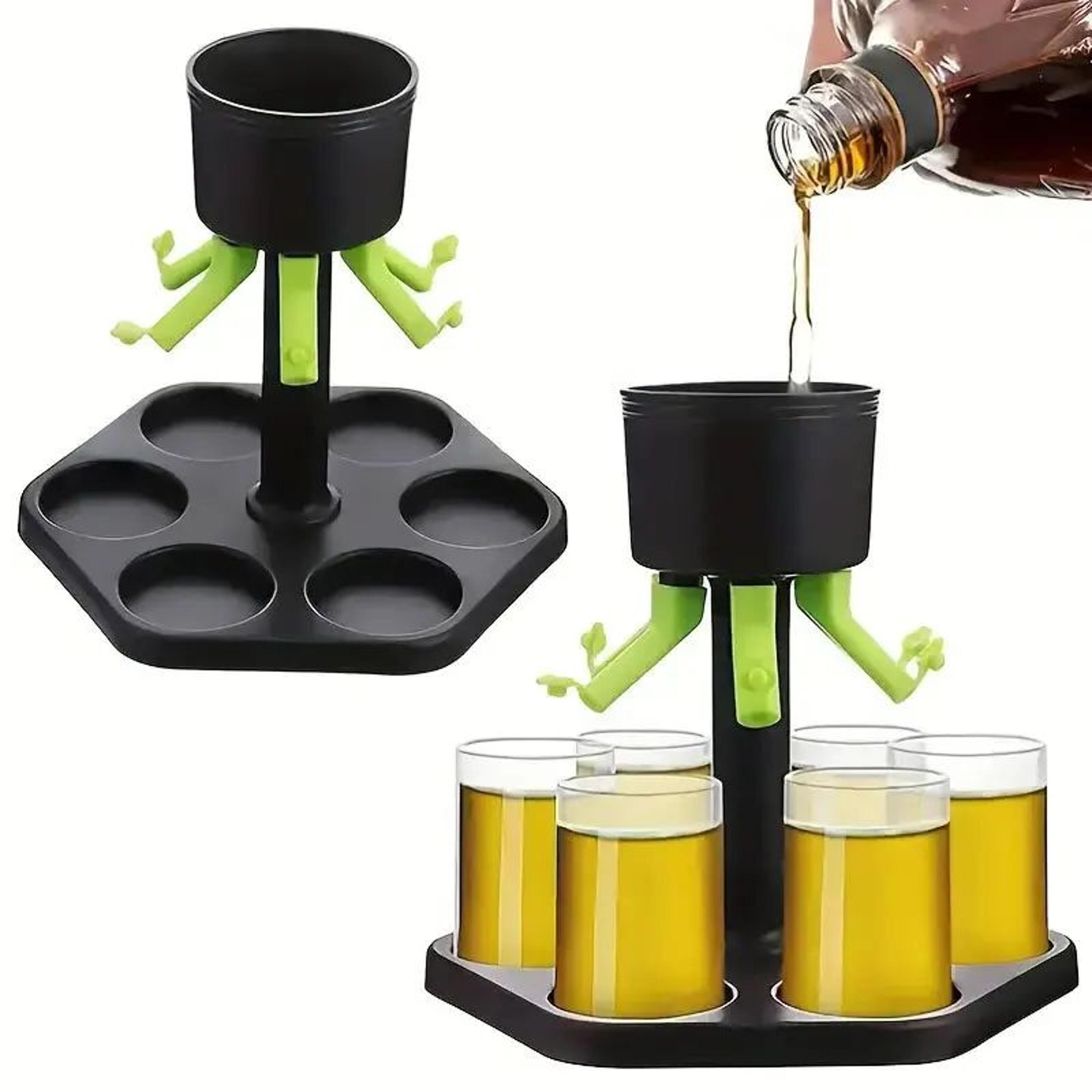6Shot Buddy Dispenser With Holder  Plastic Shot Dispenser  Liquor Pourer For Parties 0