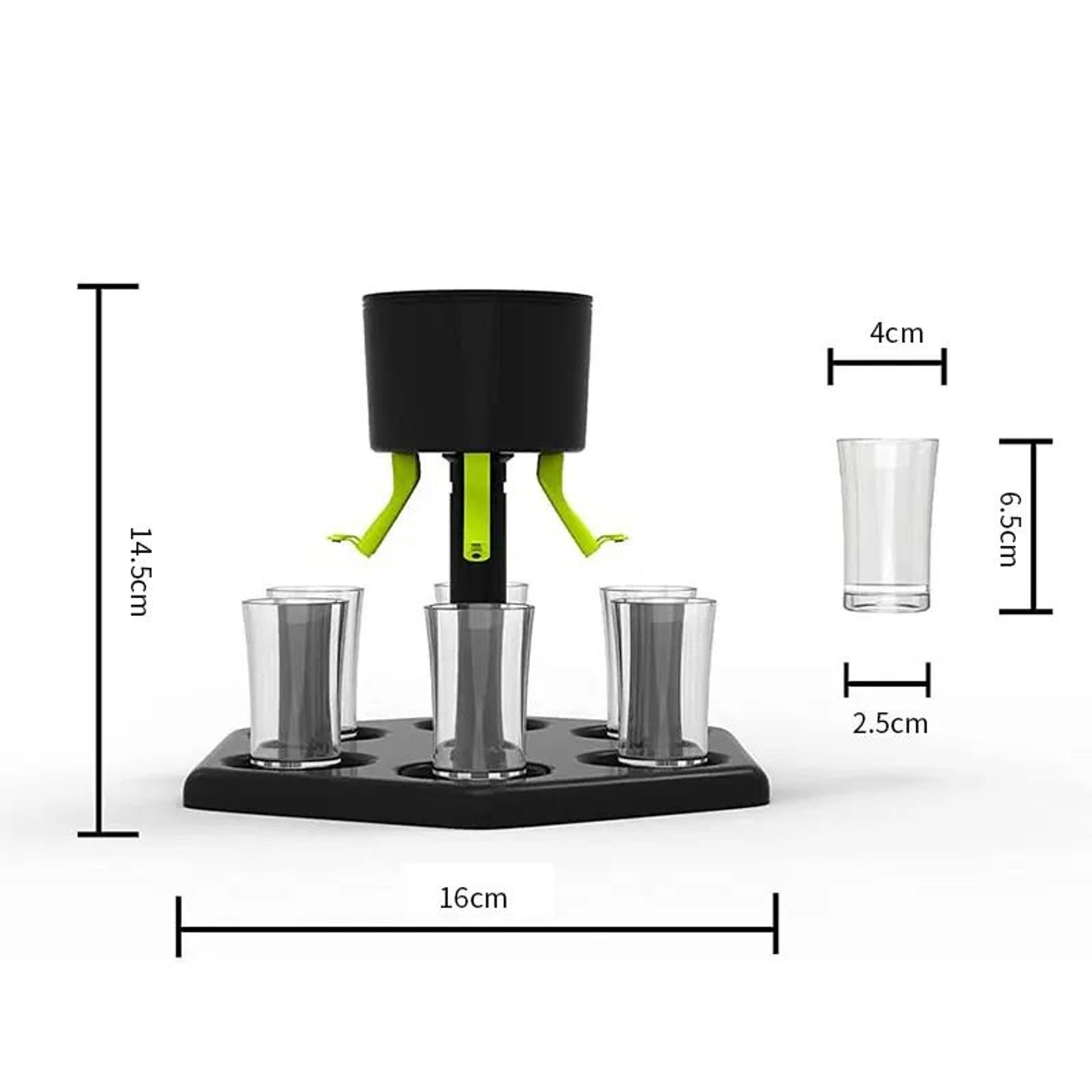 6Shot Buddy Dispenser With Holder  Plastic Shot Dispenser  Liquor Pourer For Parties 1