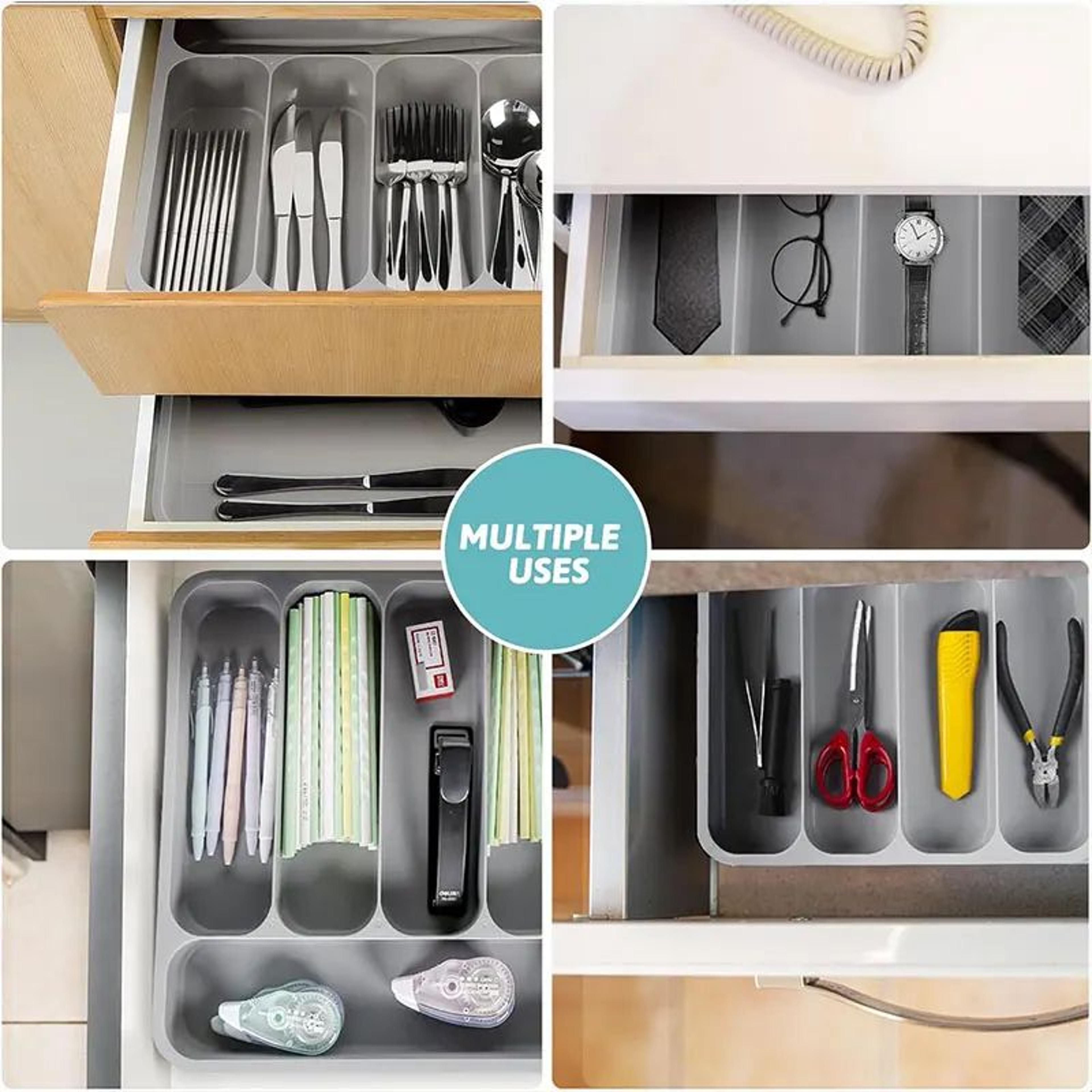 Expandable Cutlery Drawer Organizer  Adjustable Kitchen Utensil Tray With 6 Compartments 2