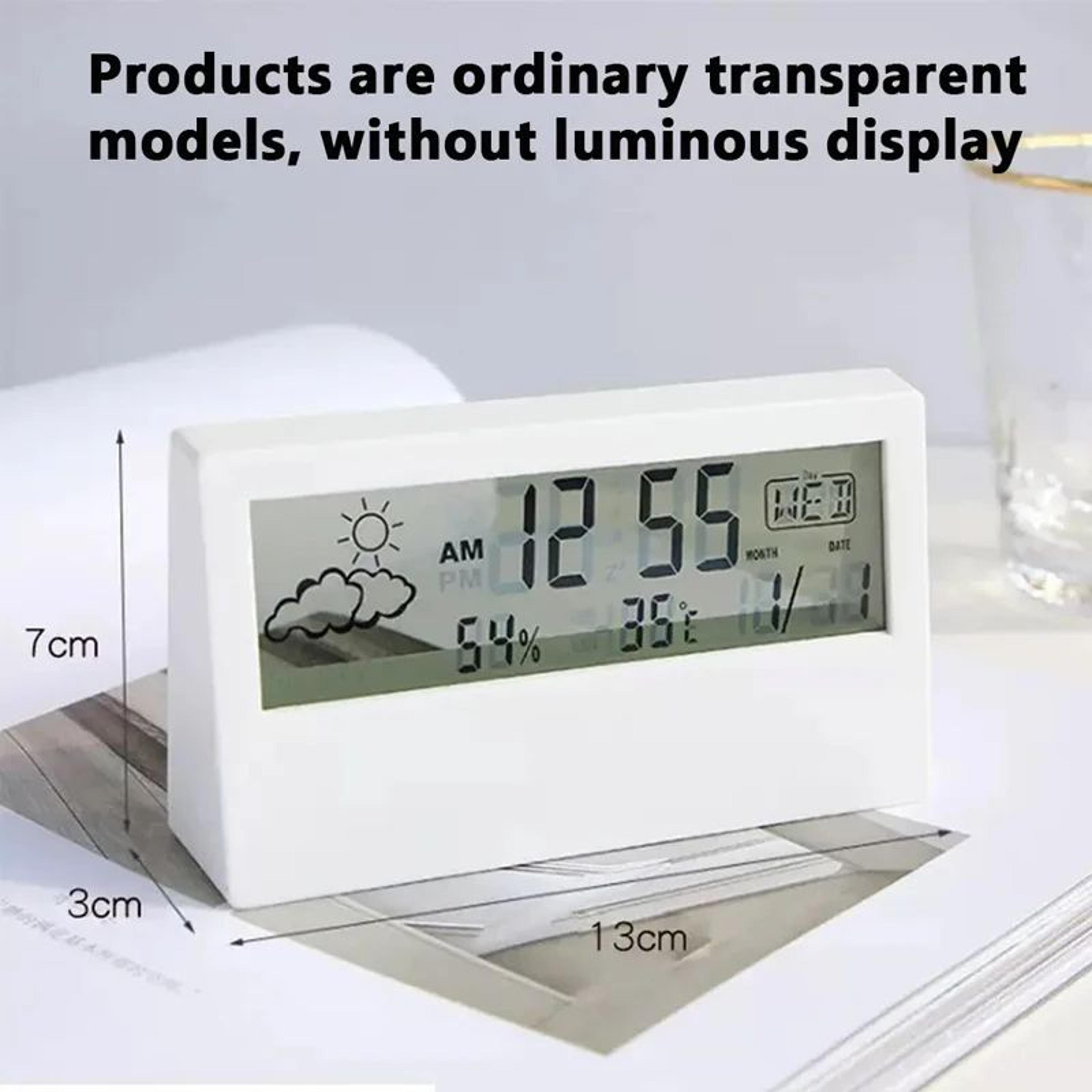 Smart LED Weather Station Clock With Alarm  Indoor Temperature  Humidity Monitor 4