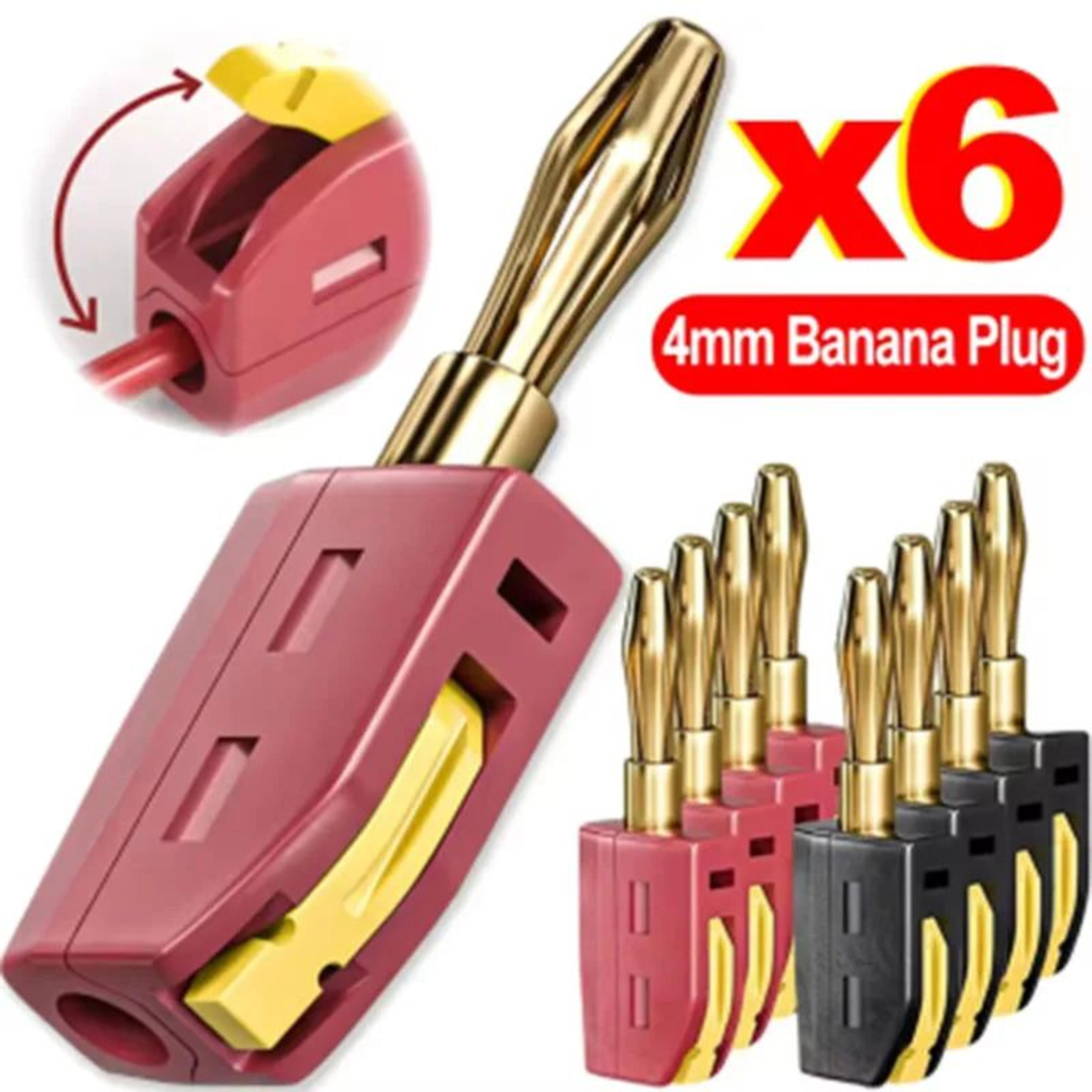 GoldPlated 32A Banana Plug Connectors  Solderless HighCurrent Audio  Speaker Plugs 0