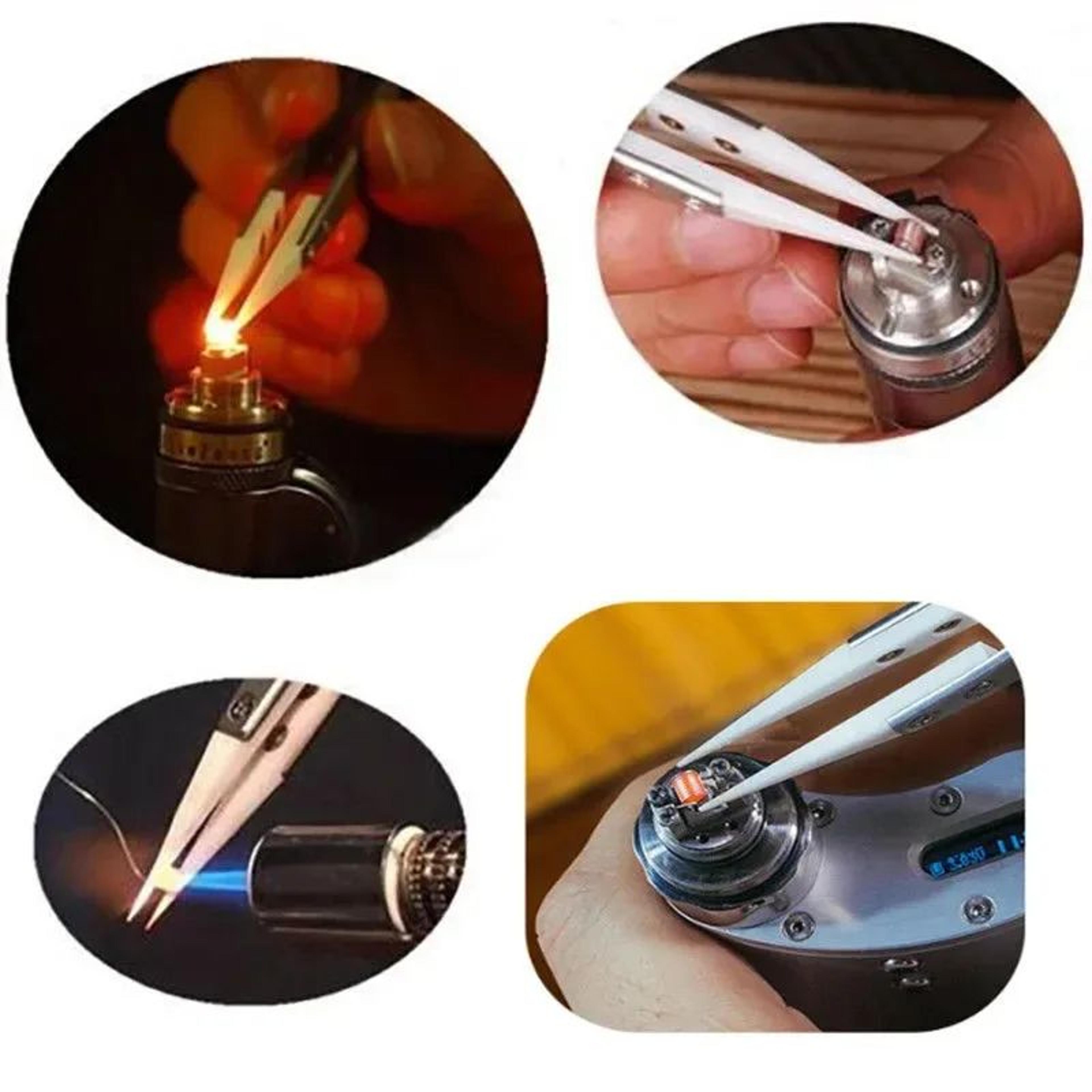 Precision Ceramic Tweezers For Electronics  AntiStatic Soldering Tweezers With HeatResistant Tips 2