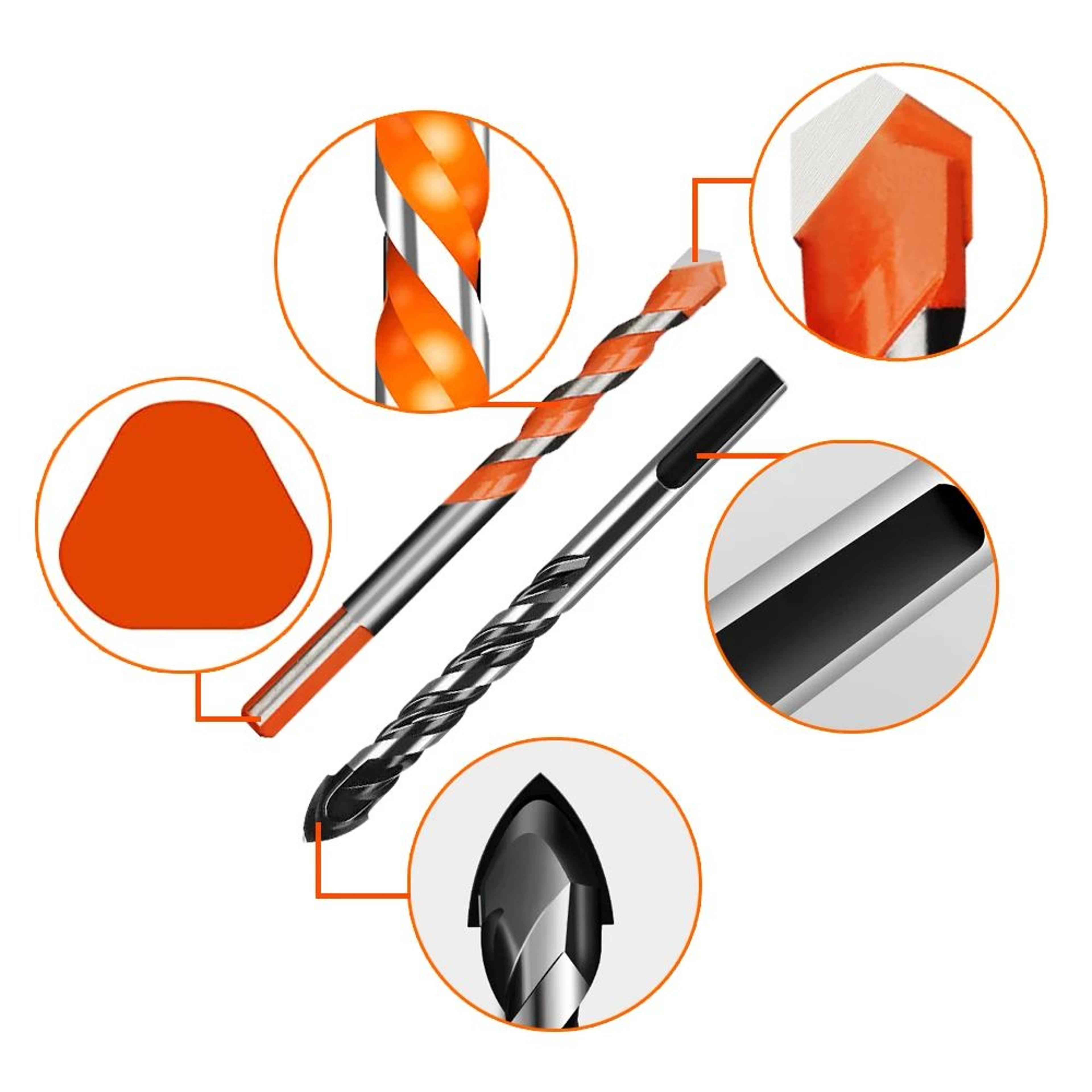 Diamond Triangle Drill Bit Set 312mm For Tile Glass Concrete And Wood 1