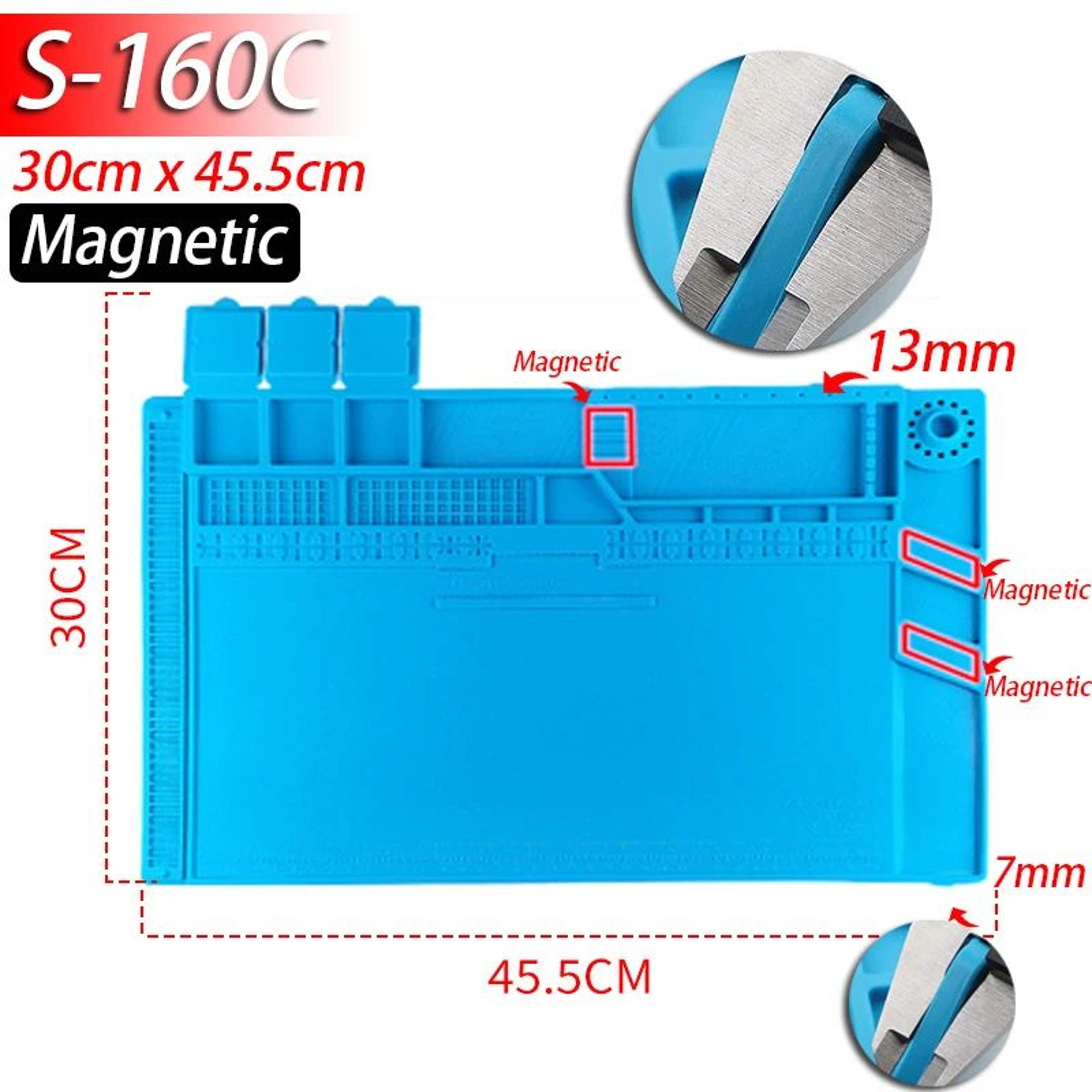 HeatResistant Silicone Soldering Mat  AntiStatic Magnetic Work Mat For Electronics Repair 12