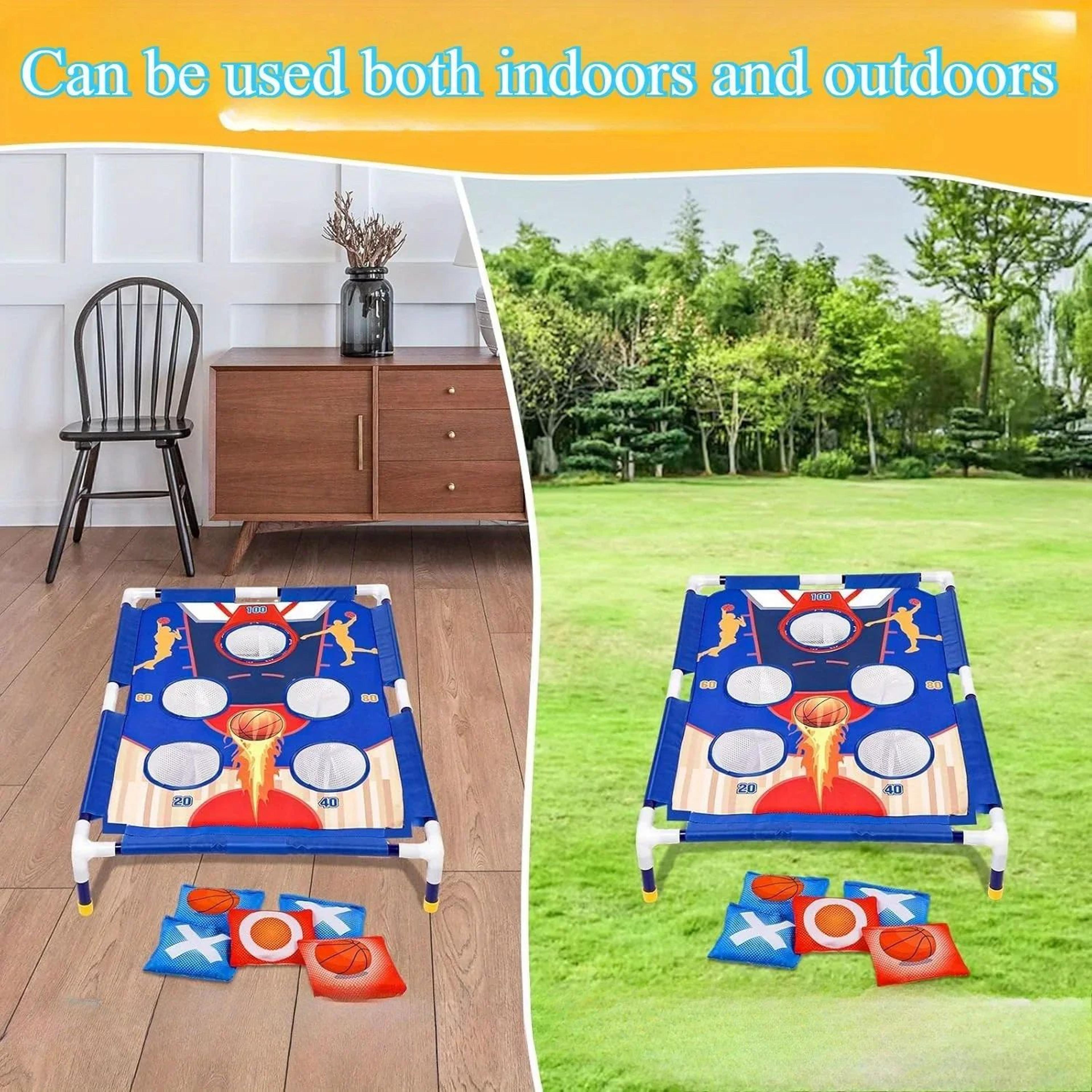 Portable Sandbag Throwing Game Set  Outdoor Bean Bag Toss Game For Kids And Adults 0