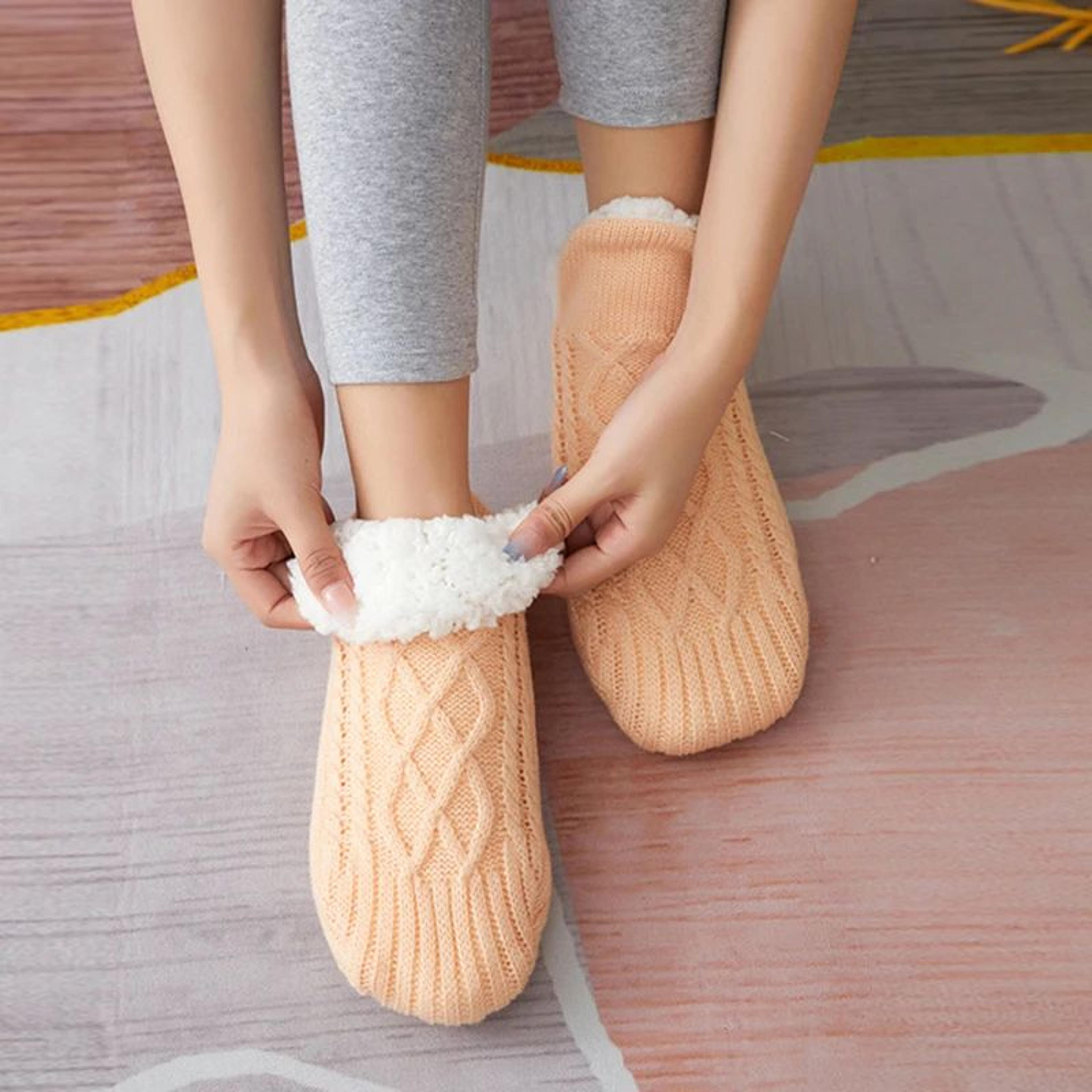 Men Thermal Slipper Socks  Fuzzy NonSlip Winter Floor Socks 3