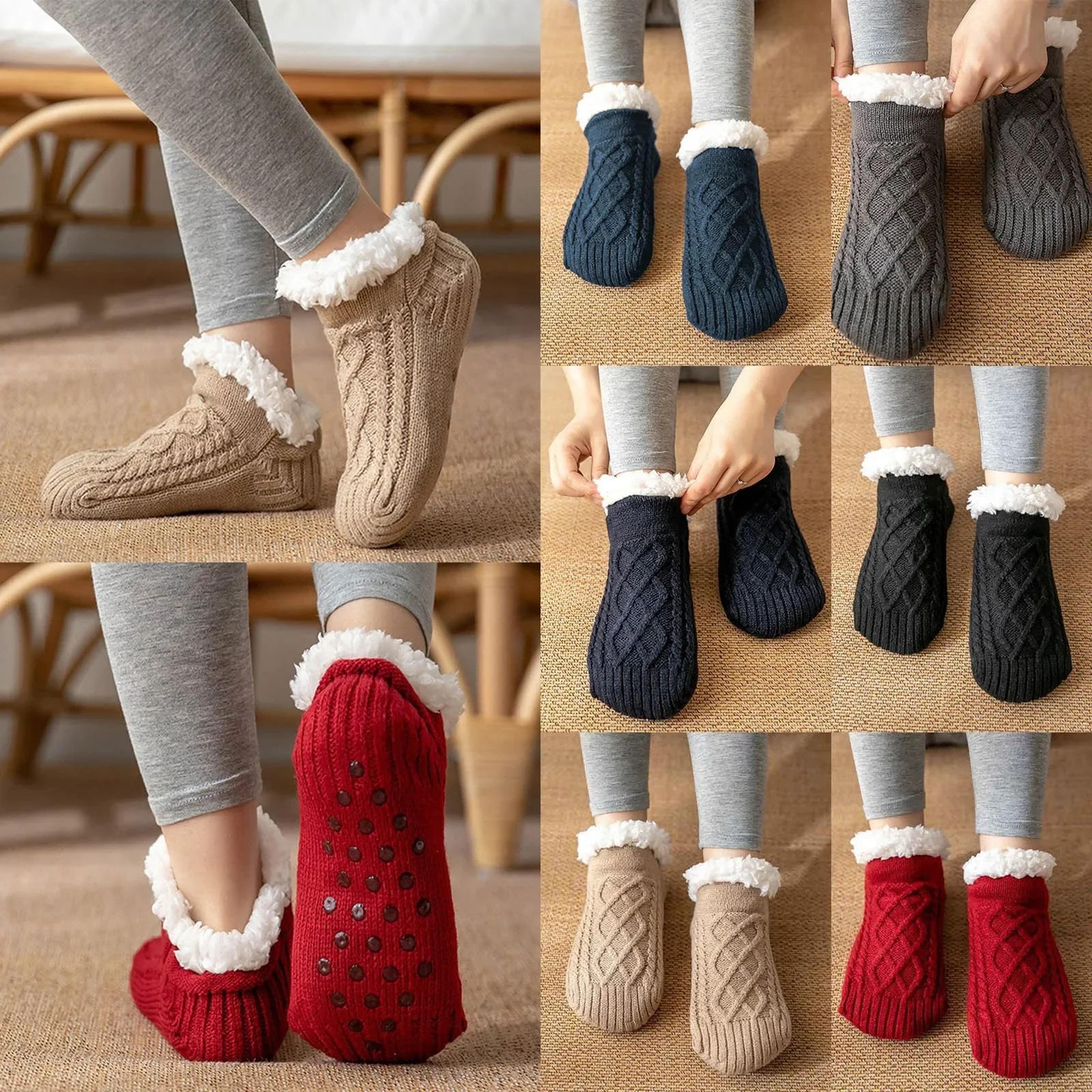 Men Thermal Slipper Socks  Fuzzy NonSlip Winter Home Floor Socks 5