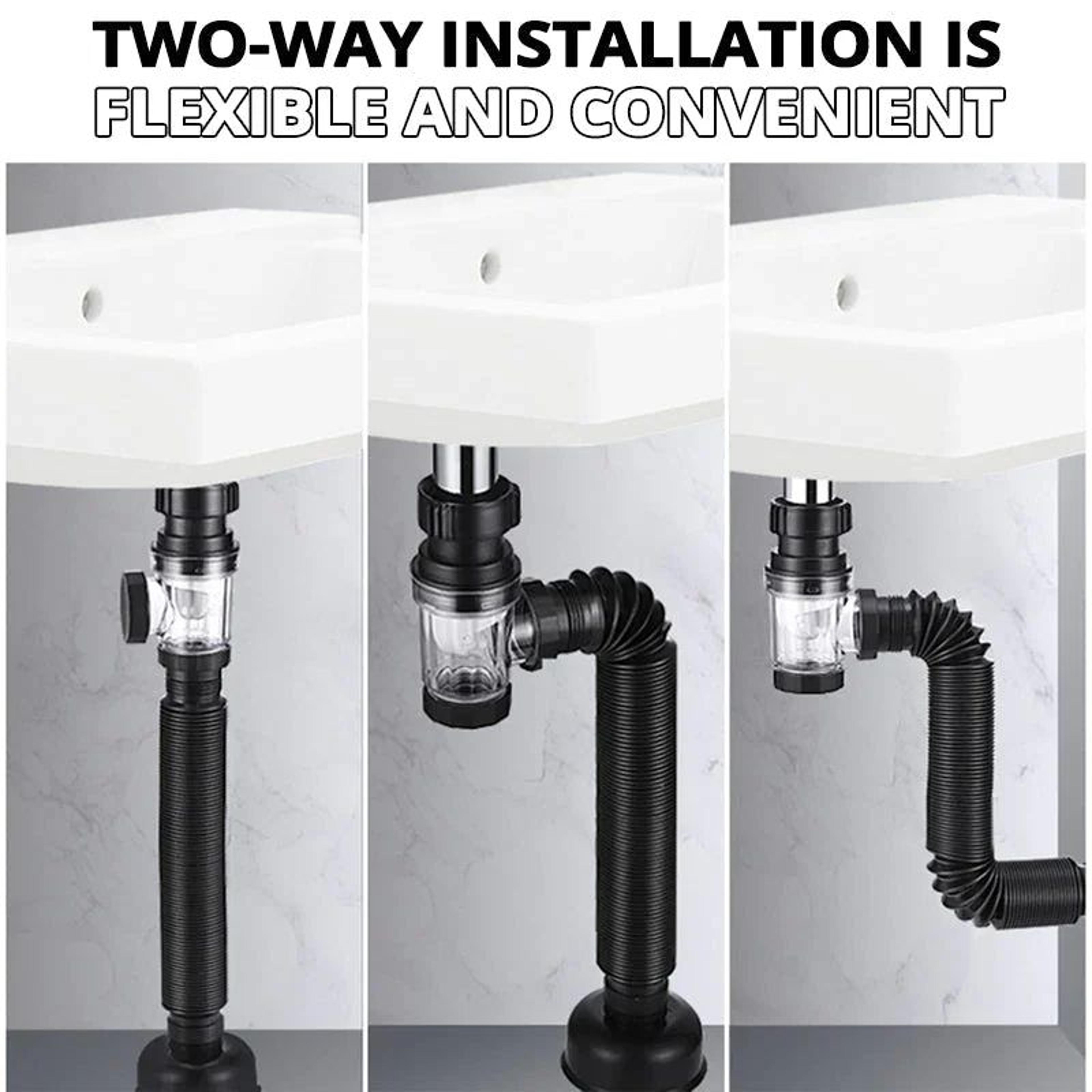 FlipTop AntiOdor Sink Drain Pipe  Flexible Deodorizing  AntiClogging Downspout 1
