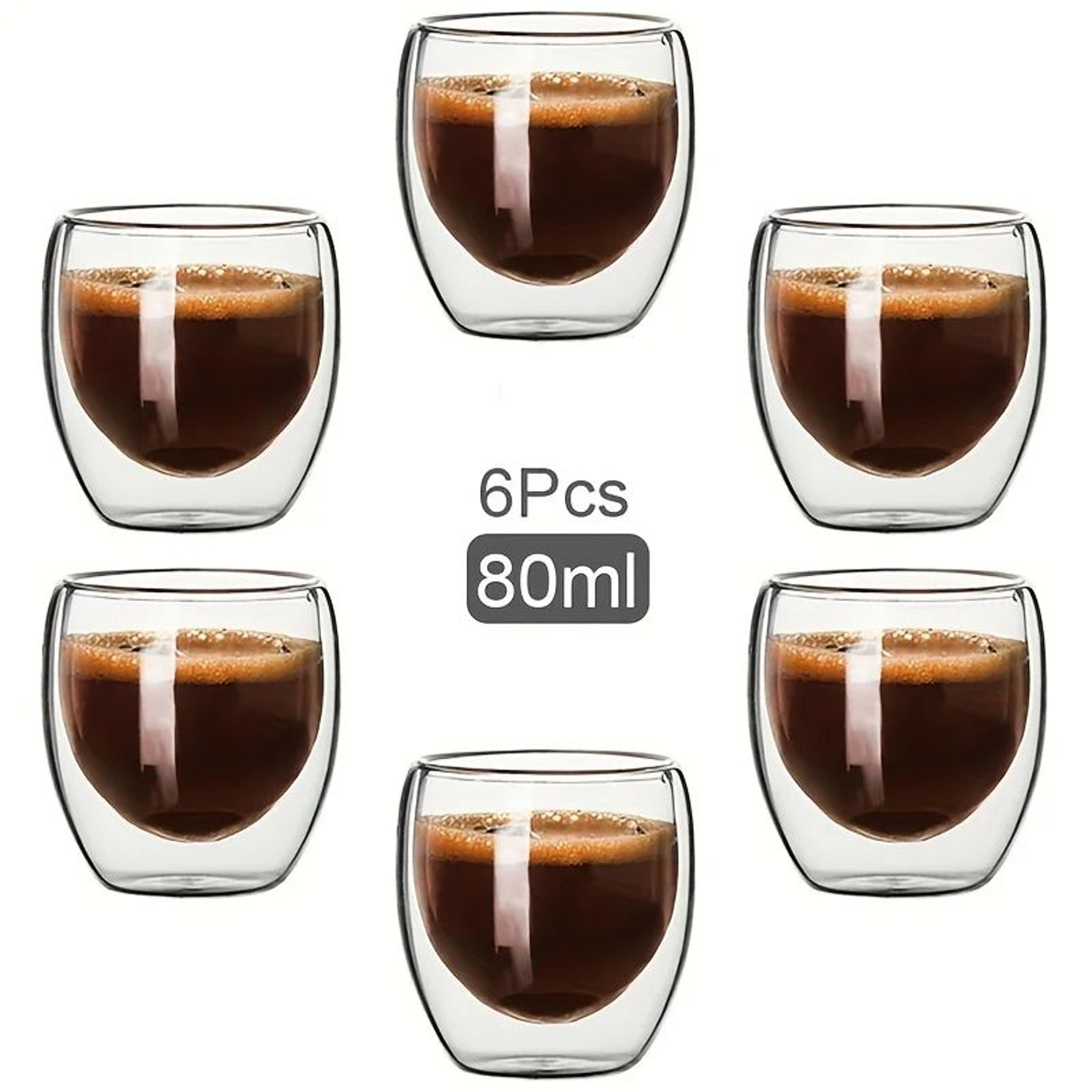 Double Wall Glass Cup For Coffee Tea  Espresso  Handmade HeatInsulated Mini Drinkware 0
