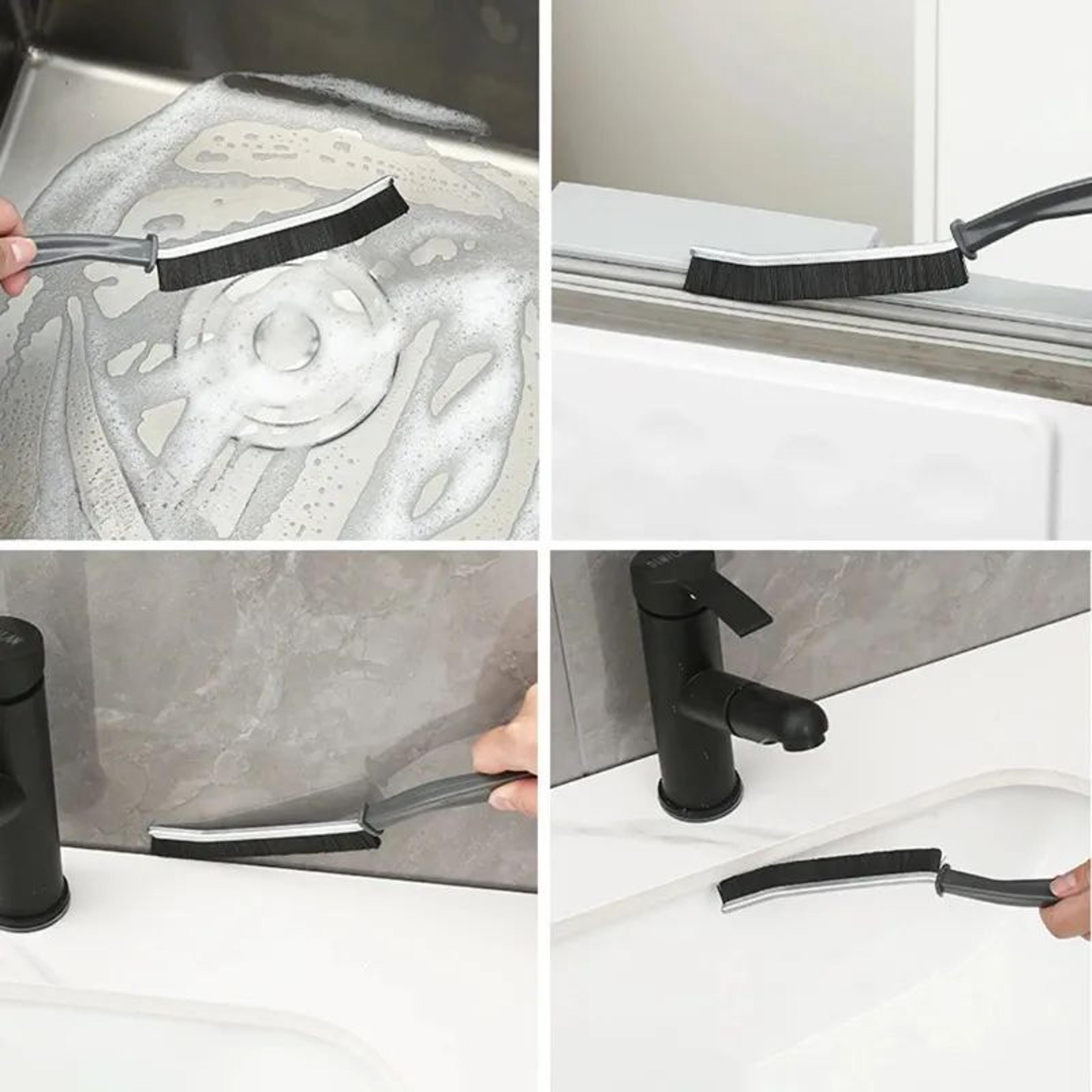 DeepReach Crevice Cleaning Brush Set 3Piece  Precision Grout  Tile Cleaning Brushes For Tight Space 3
