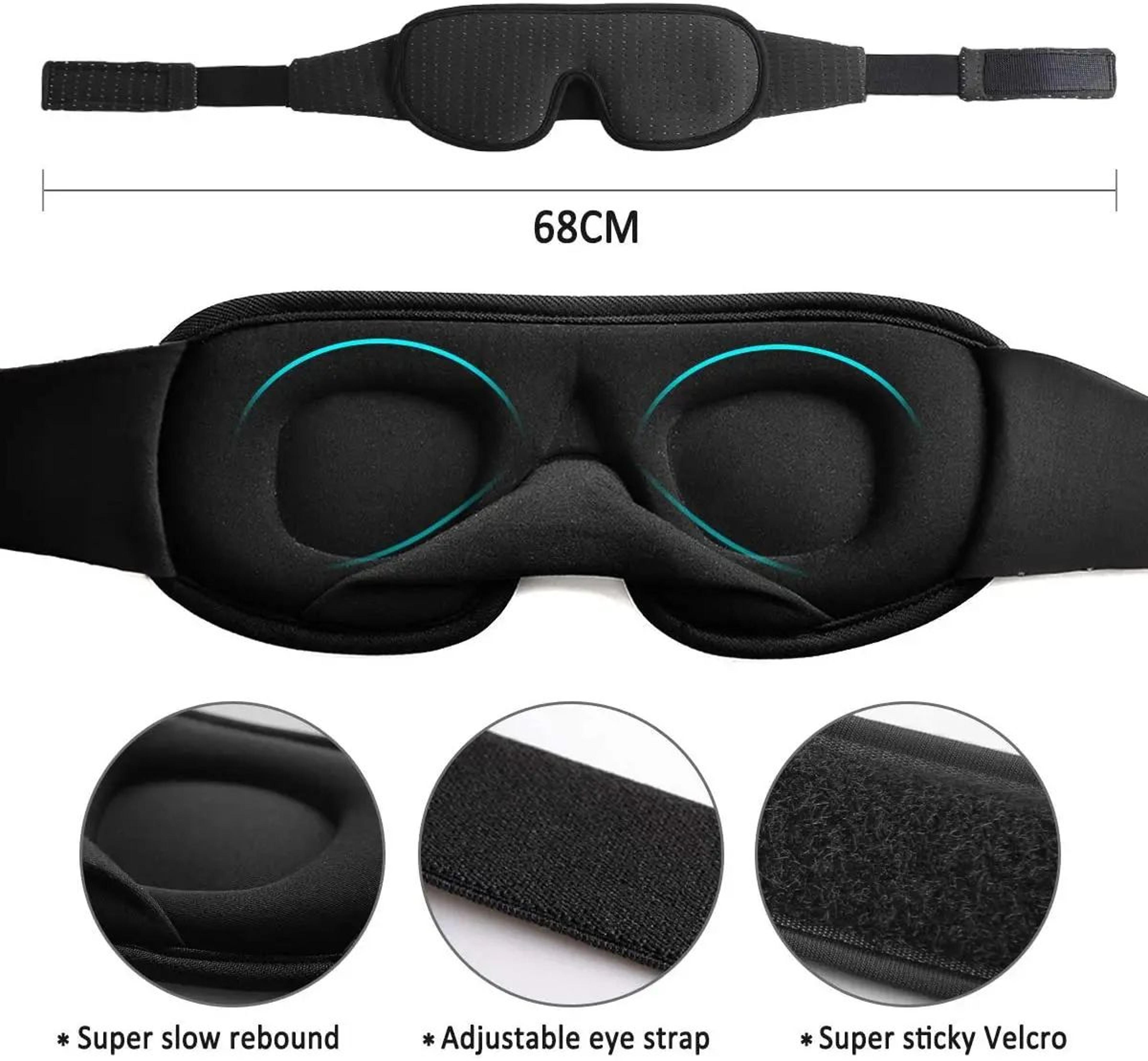 3D Sleep Eye Mask For Total Blackout  Soft Padded Light Blocking Sleep Mask For Deeper Rest 1