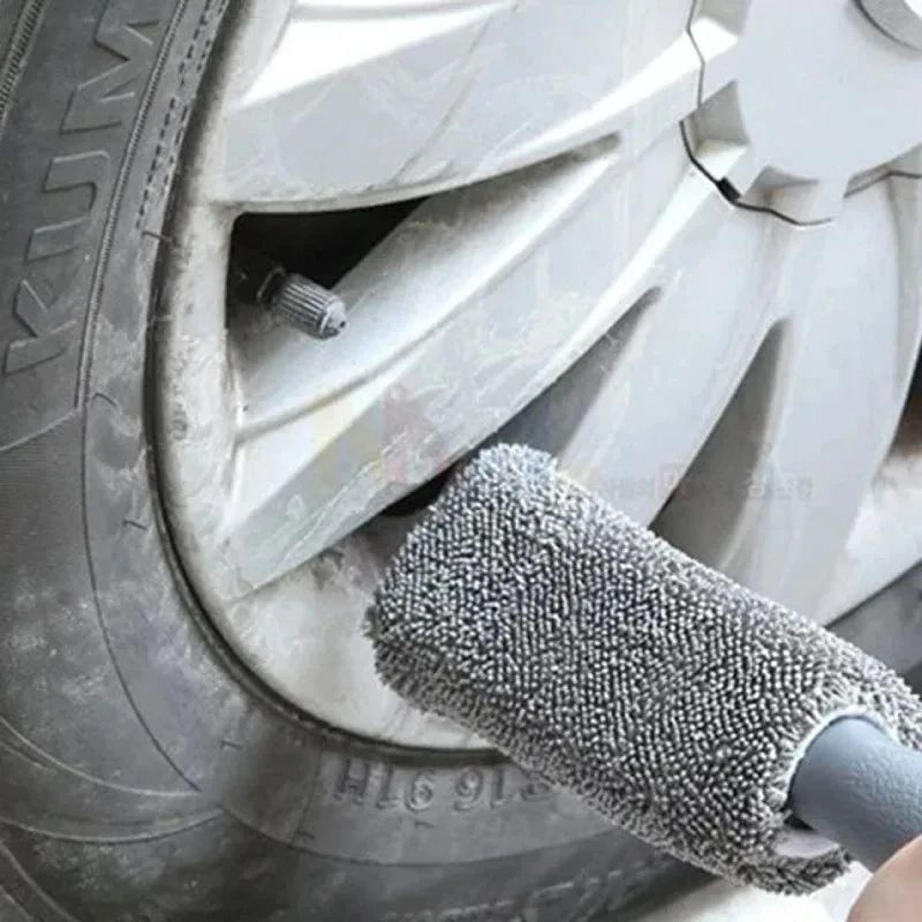 Microfiber Car Wheel Cleaning Brush  Soft Tire  Rim Wash Brush With Ergonomic Handle 3