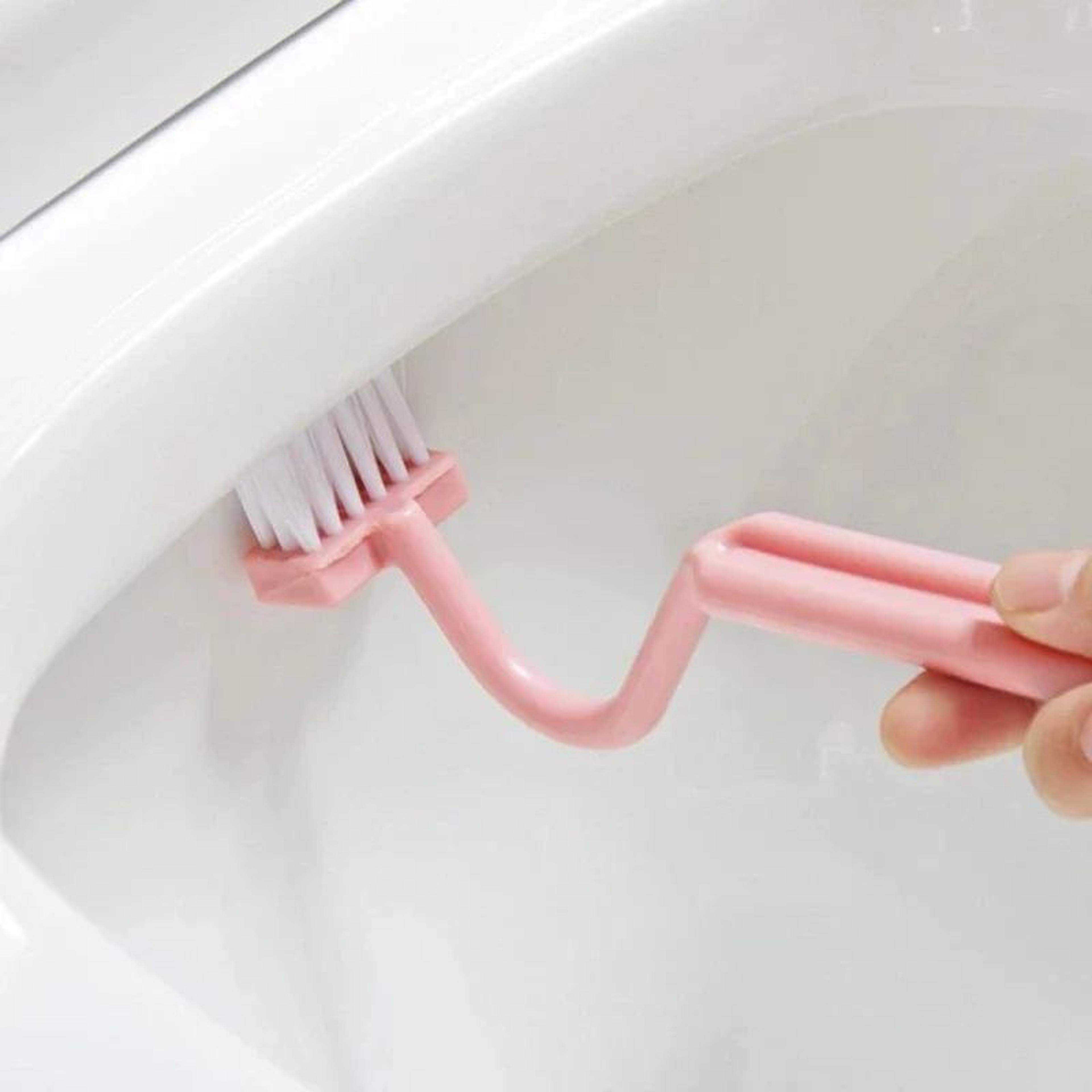 SShape Toilet Cleaning Brush  Curved WC Scrubber For Corners  HardtoReach Areas 0
