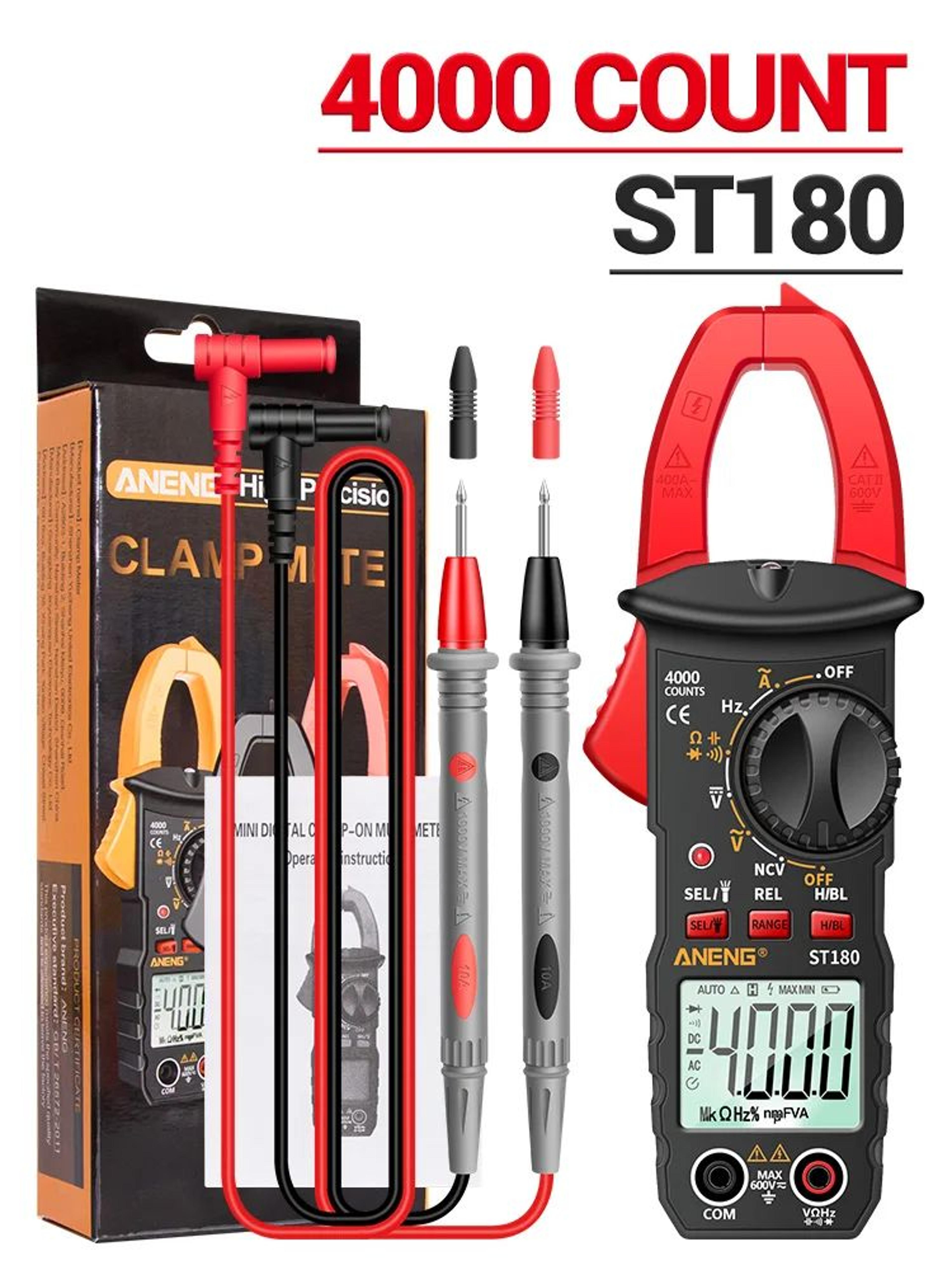 ANENG ST180 Digital Clamp Meter  AC Current Clamp Multimeter With NCV  Voltage Testing 4