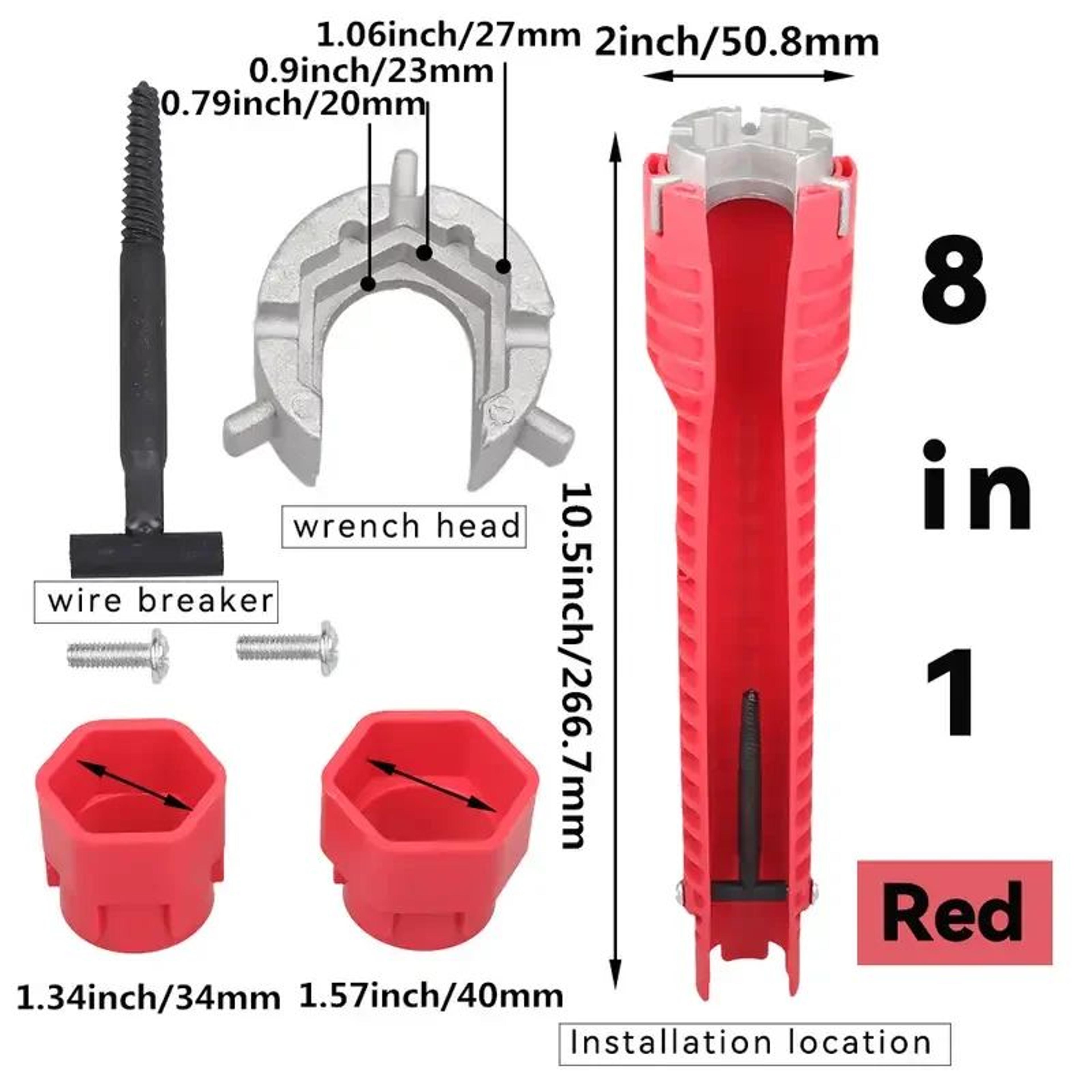 8in1 Sink Faucet Wrench  MultiFunction Plumbing Tool For Kitchen  Bathroom Repairs 5