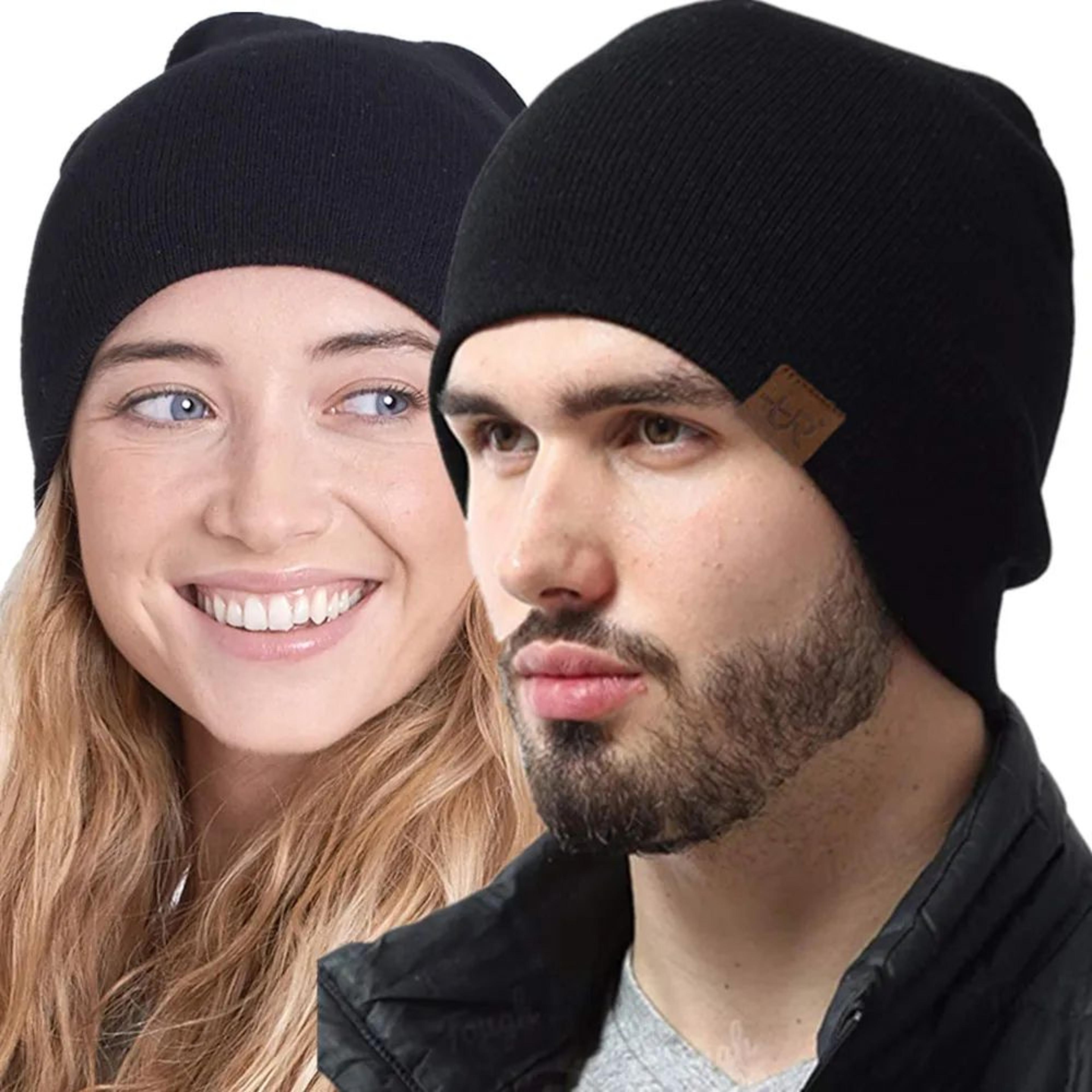 Unisex FurLined Knit Beanie  Warm Winter Hat For Outdoor  Sports Wear 1