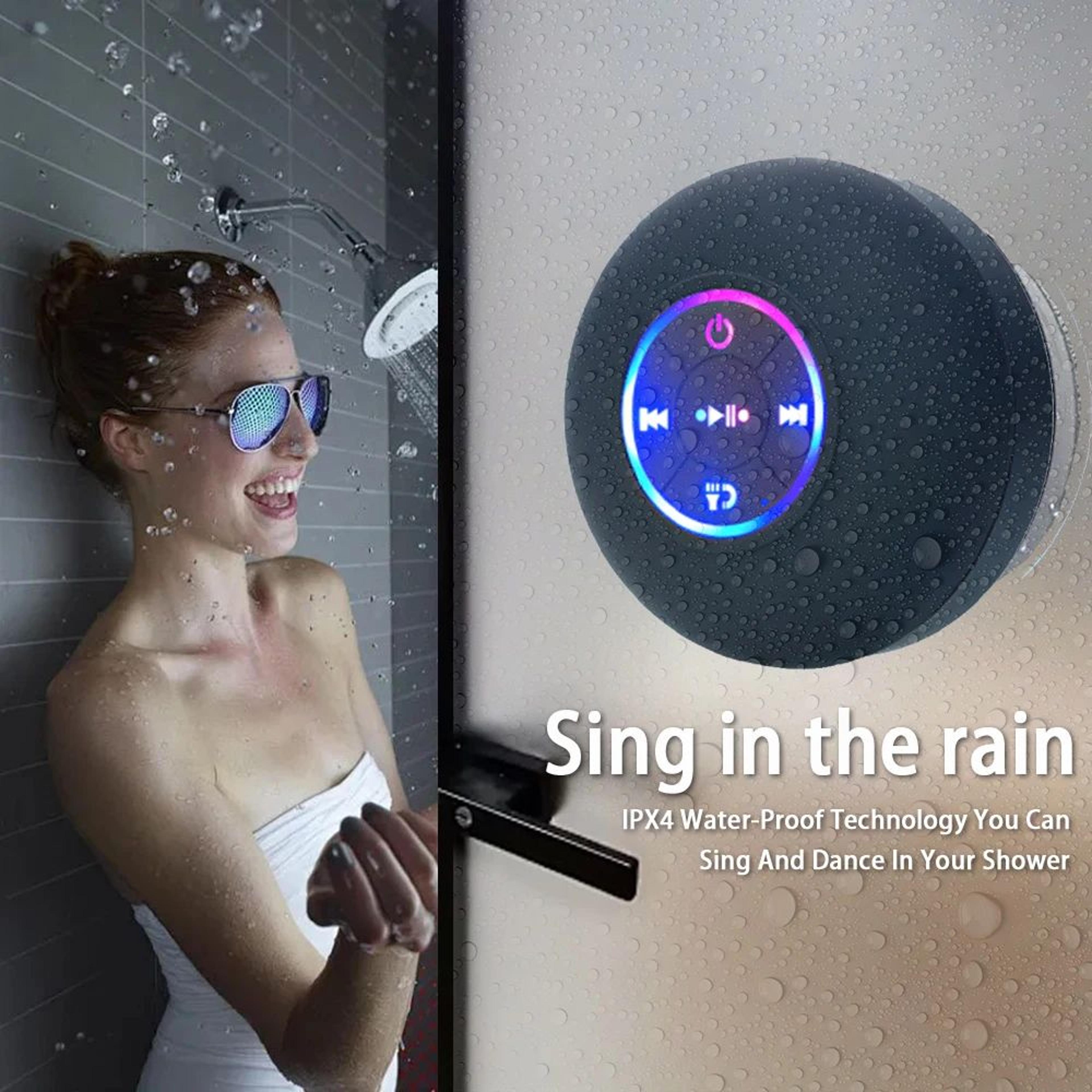 AquaBeat Portable Bluetooth Speaker  Waterproof Mini Stereo Speaker With Suction Cup  LED 0