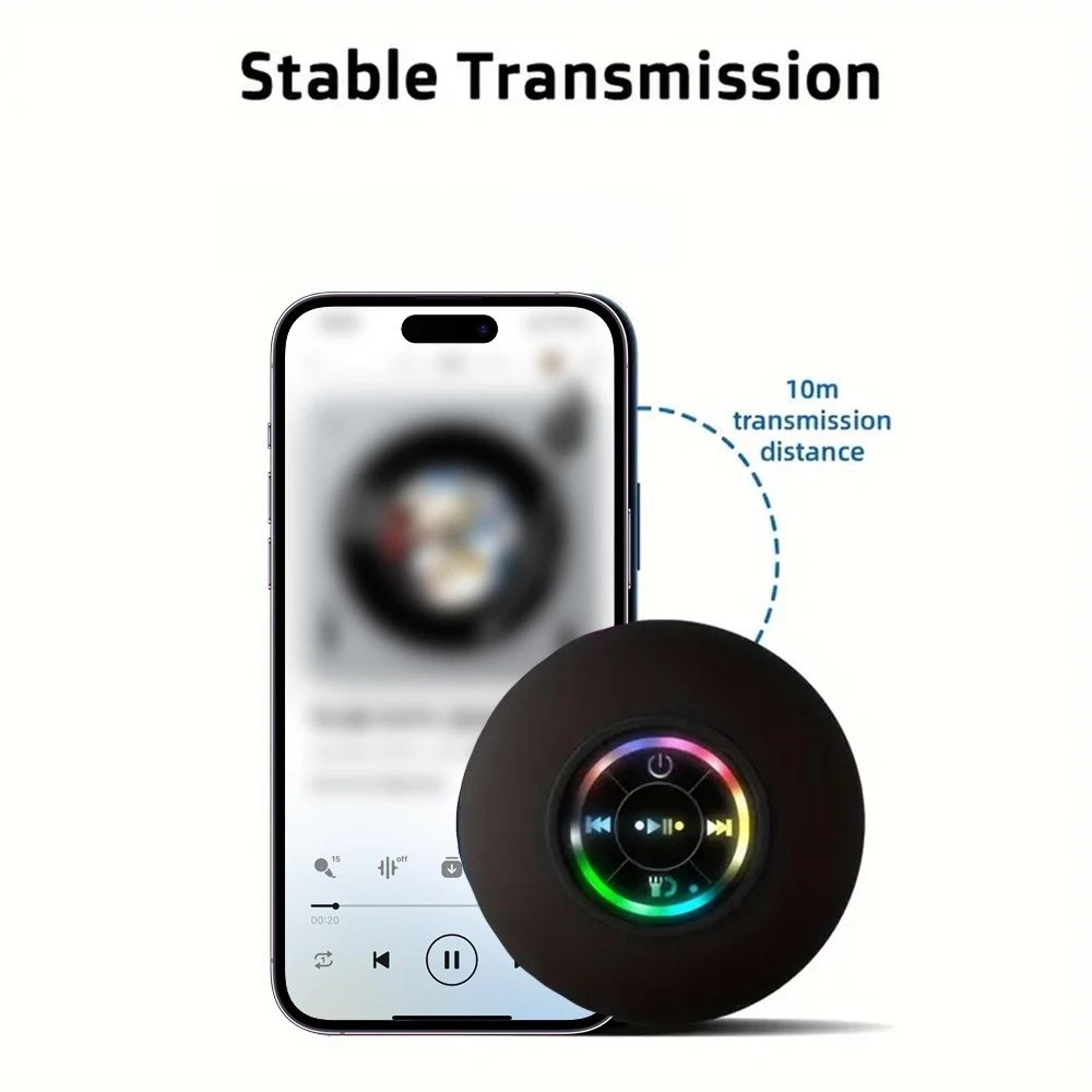 AquaBeat Portable Bluetooth Speaker  Waterproof Mini Stereo Speaker With Suction Cup  LED 1
