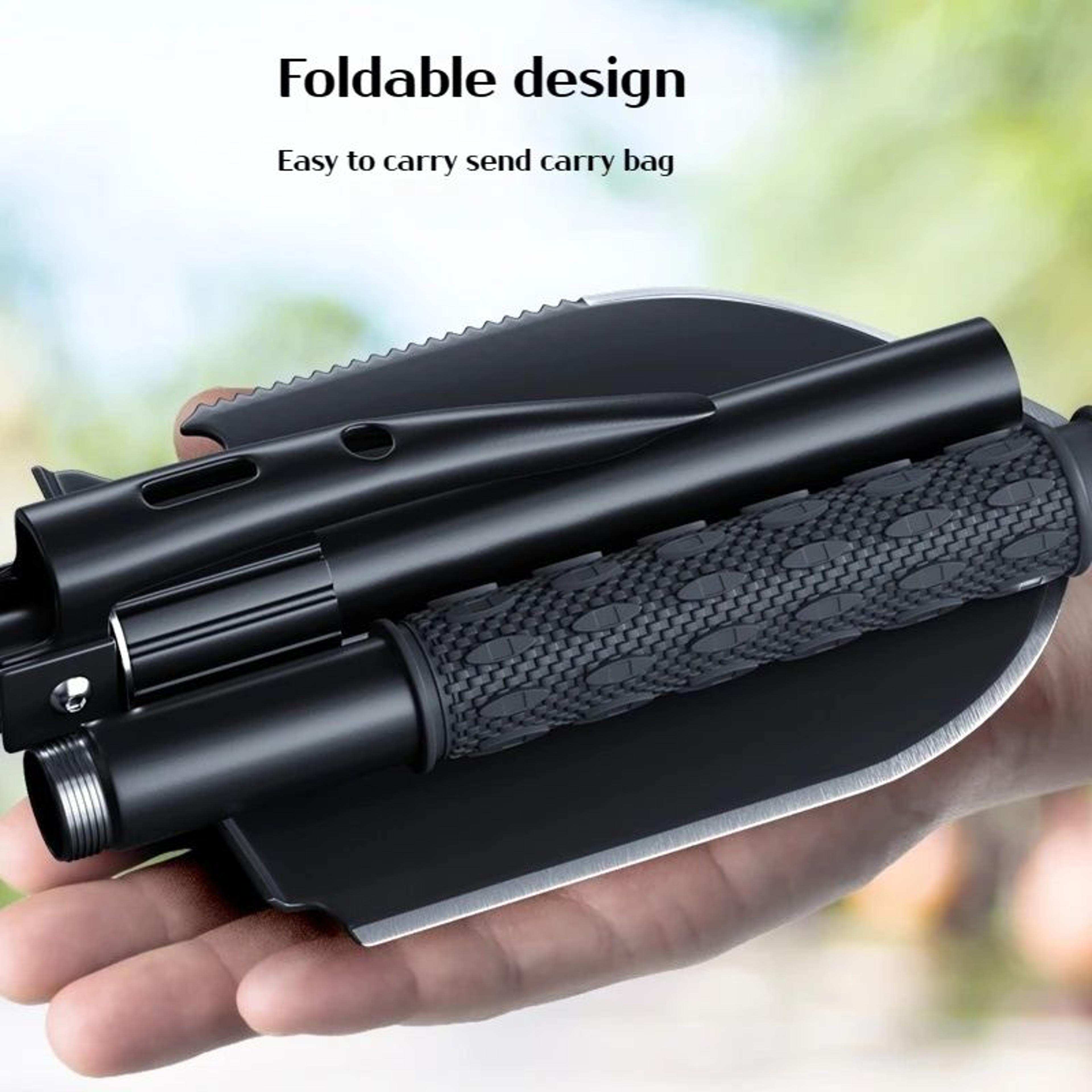 trailforge multifunctional camping shovel – 3-in-1 survival tool with shovel, pickaxe & hoe