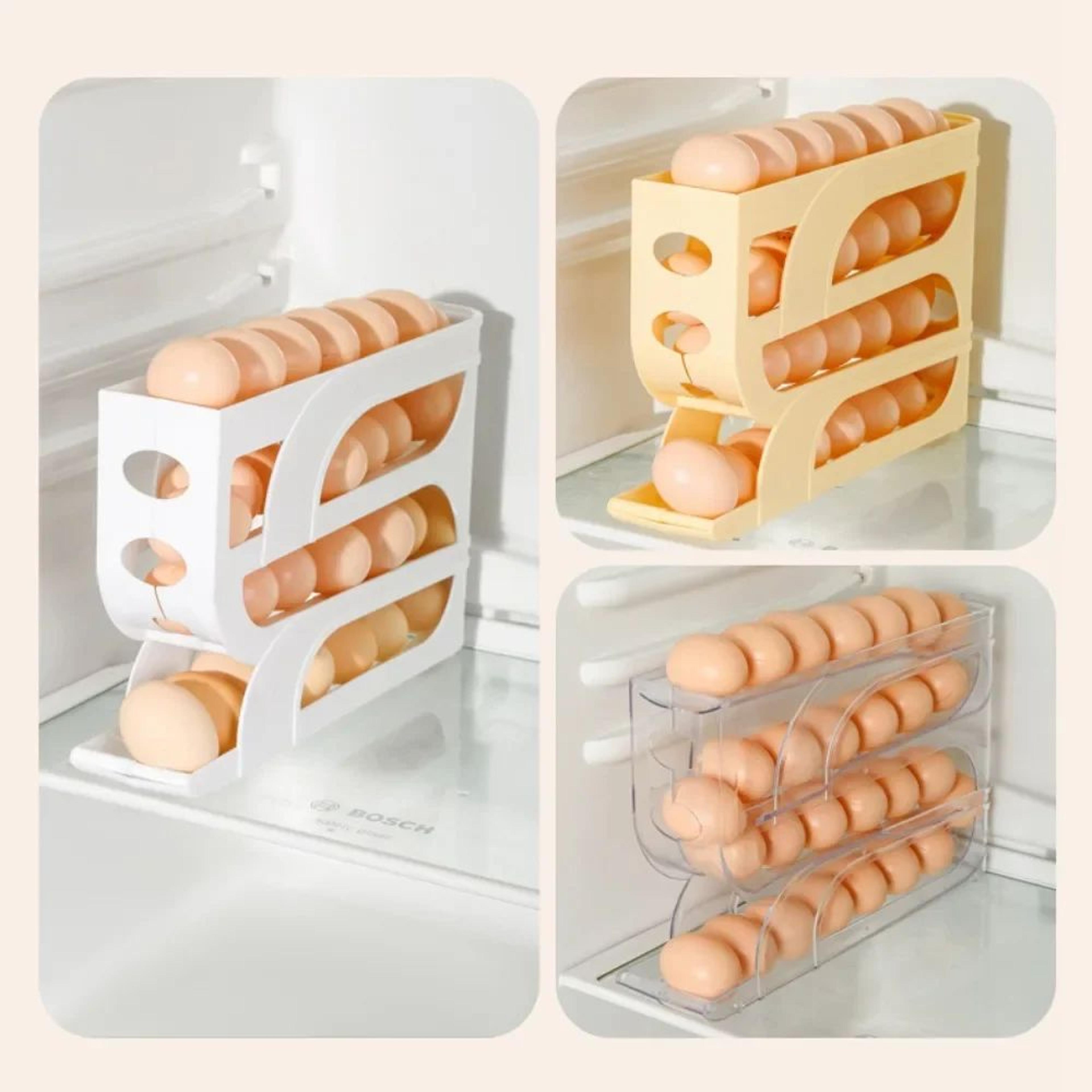 FreshFlow Automatic Egg Roller Storage Box  Large Capacity 4Tier Refrigerator Egg Organizer 2