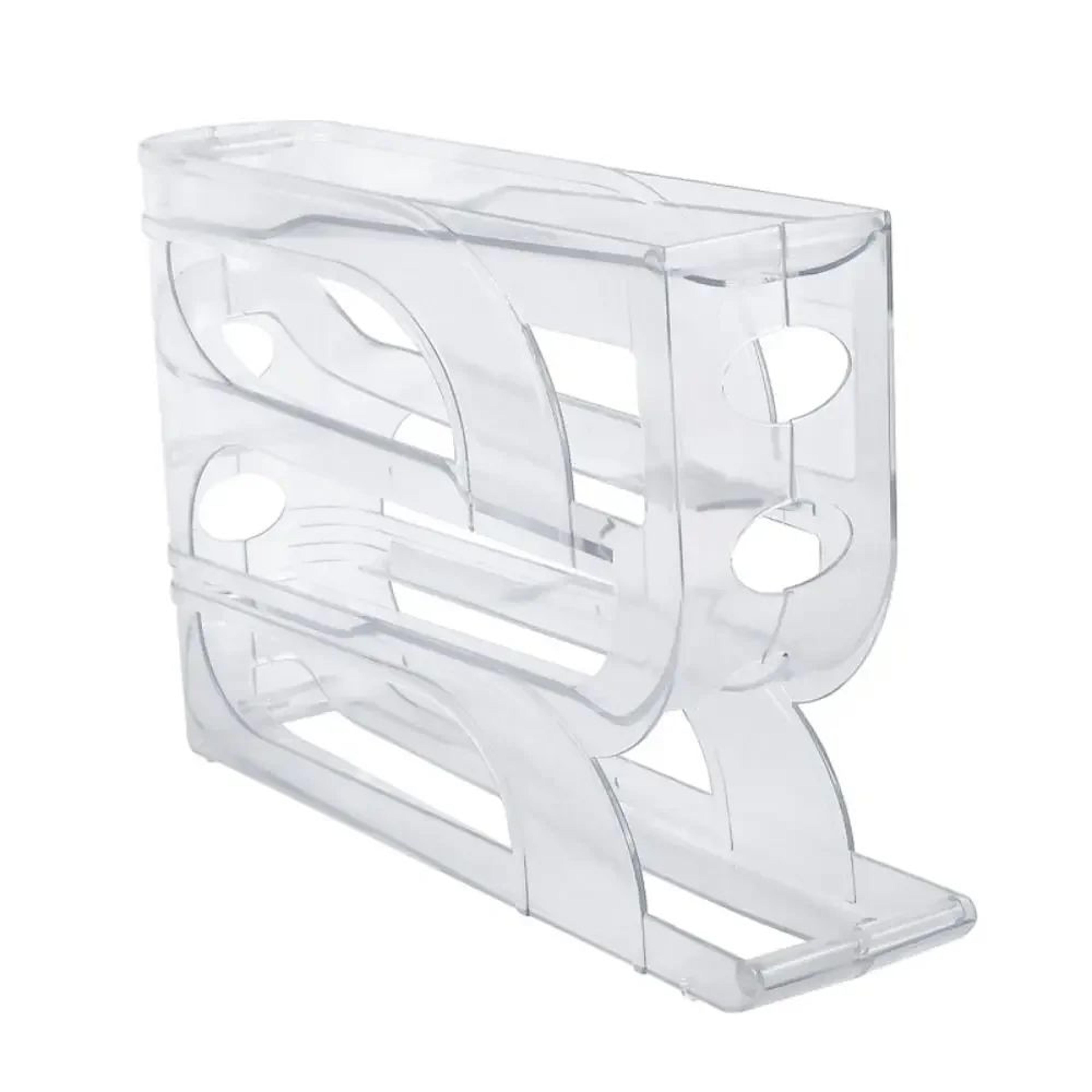 FreshFlow Automatic Egg Roller Storage Box  Large Capacity 4Tier Refrigerator Egg Organizer 6