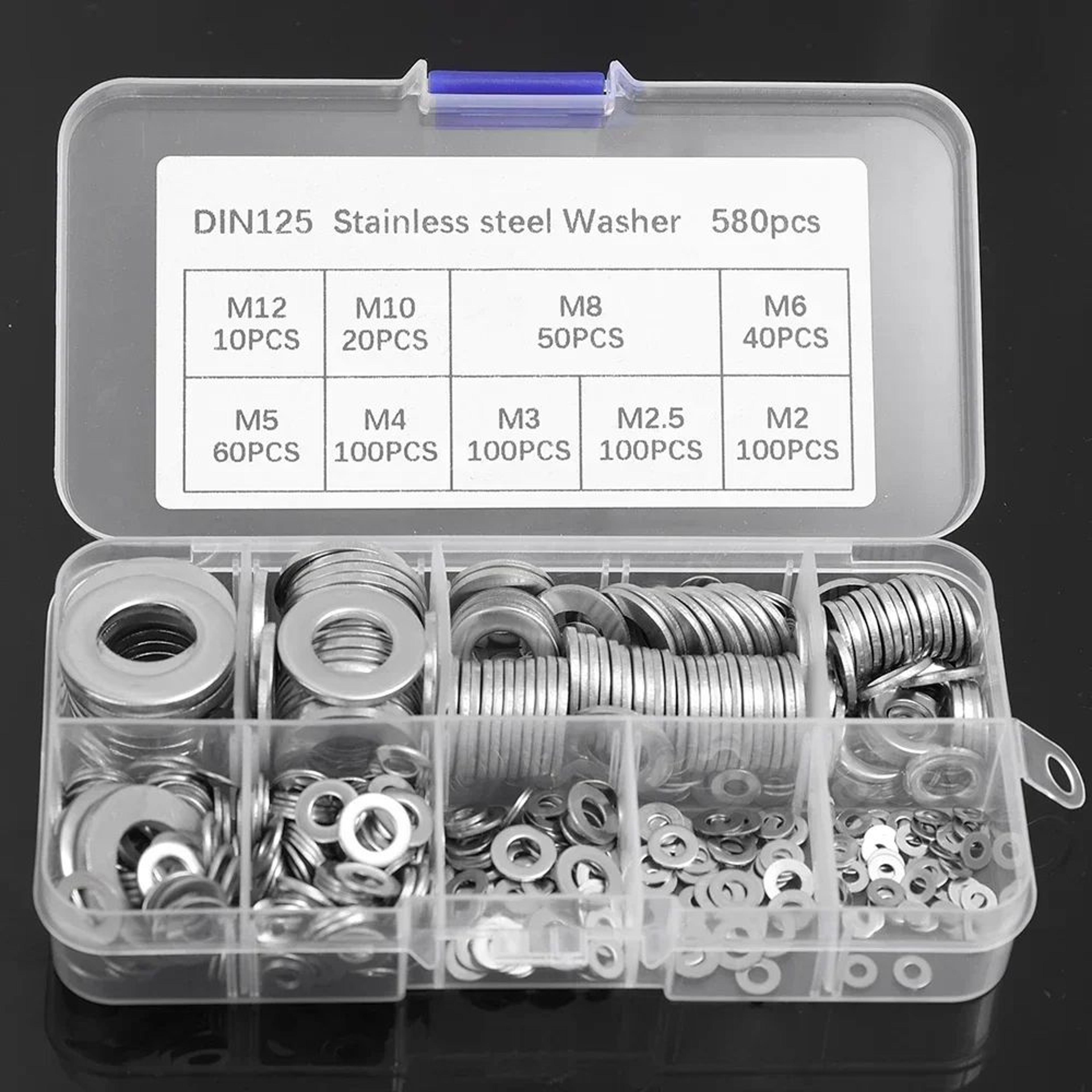 FixMaster Stainless Steel Washer Assortment Kit  M2M12 Flat Washers For Screws Bolts  Fasteners 2