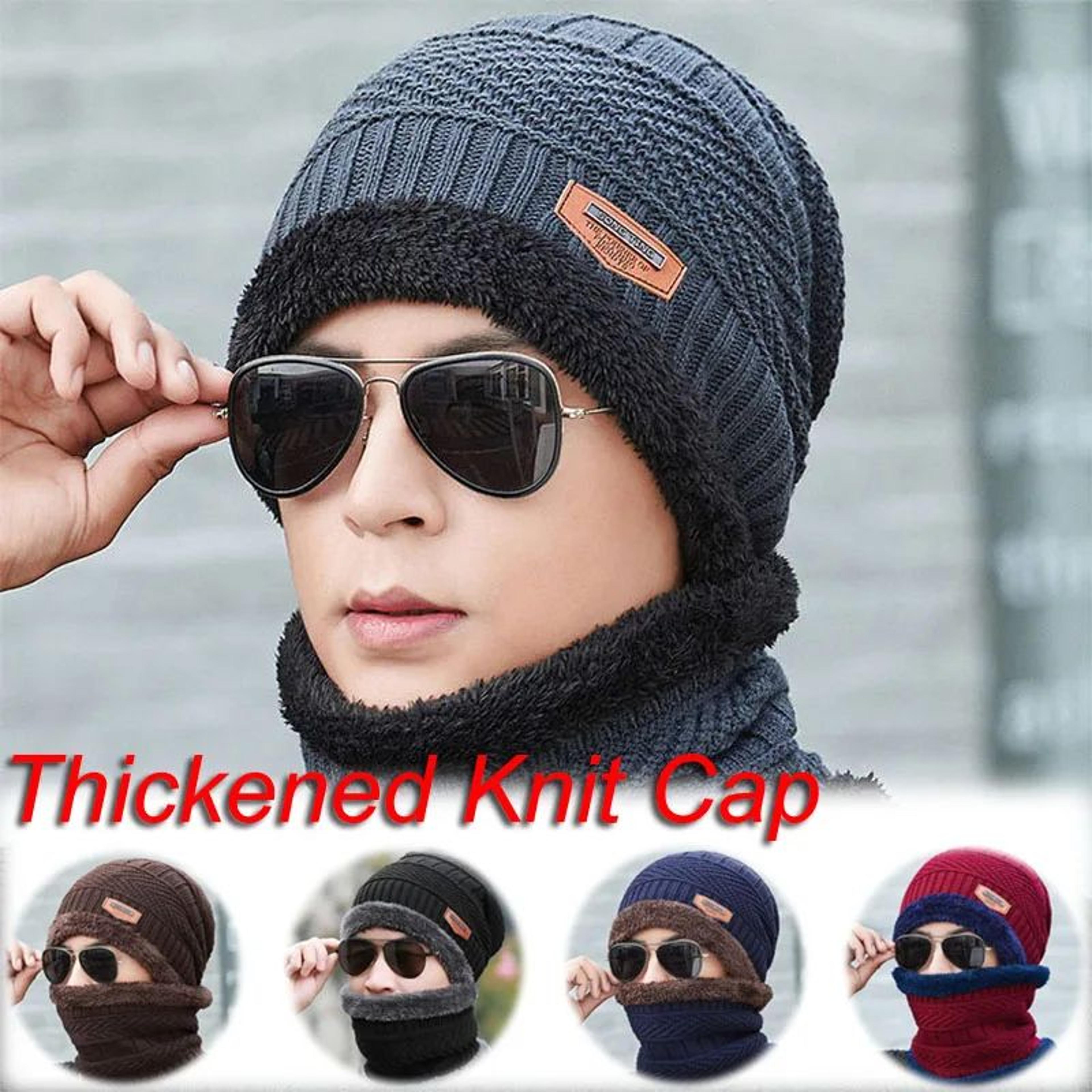 ThermaGuard Winter Beanie Scarf Combo  Fleece Knit Neck Warmer Hat 1