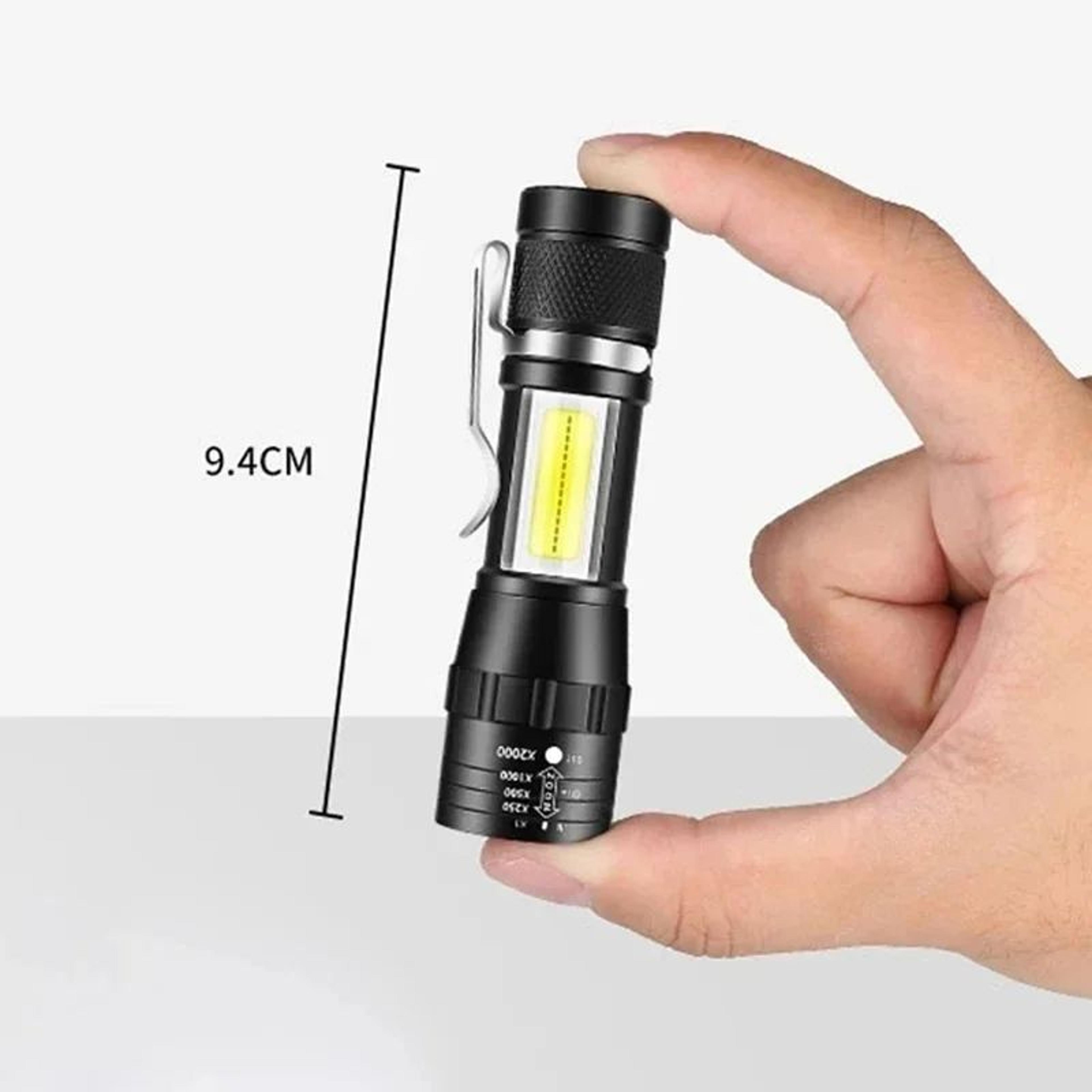 BrightCore Mini USB Rechargeable Flashlight With COB LED  Zoom Focus 4