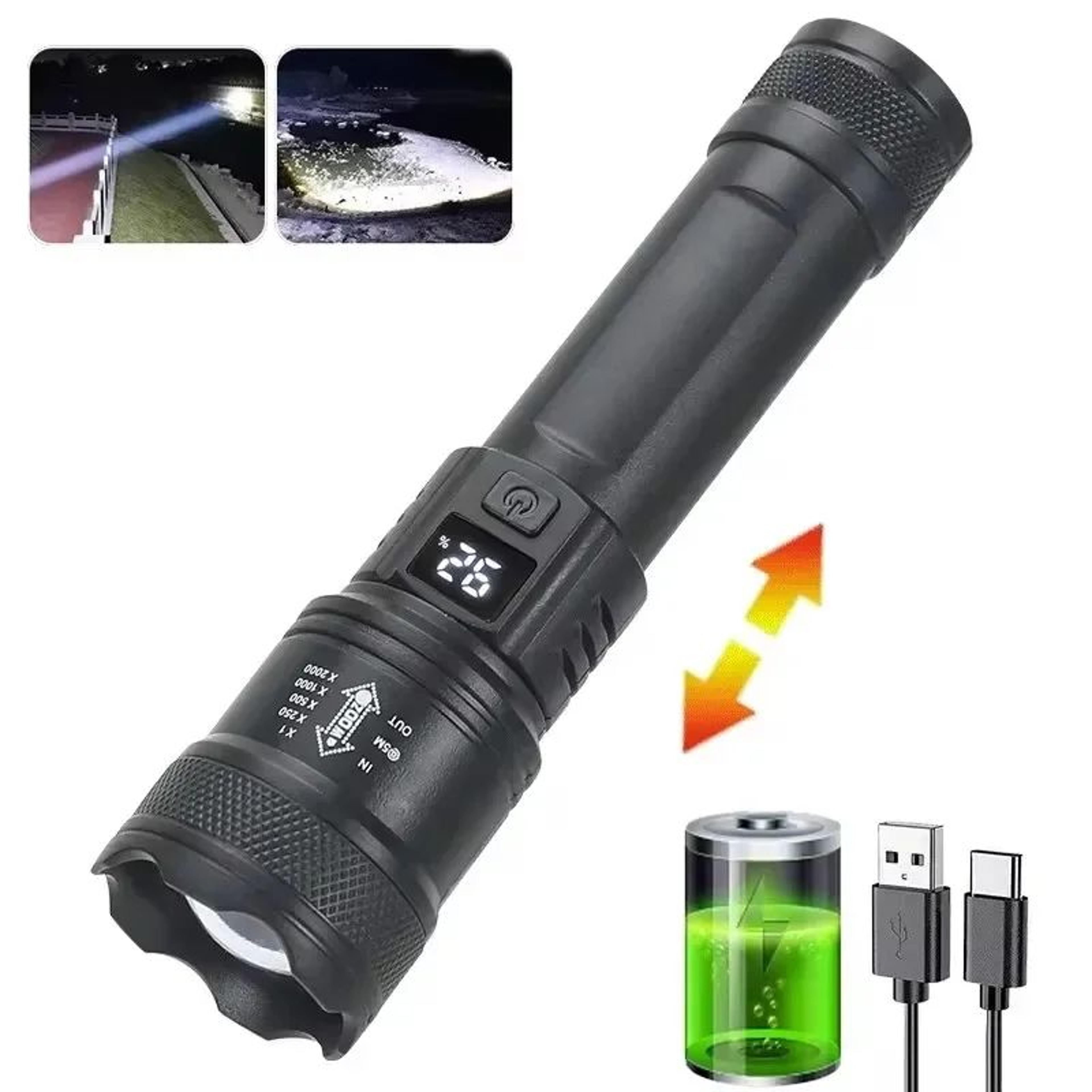 PowerBeam Tactical LED Flashlight With Digital Display  USB Recharge 11